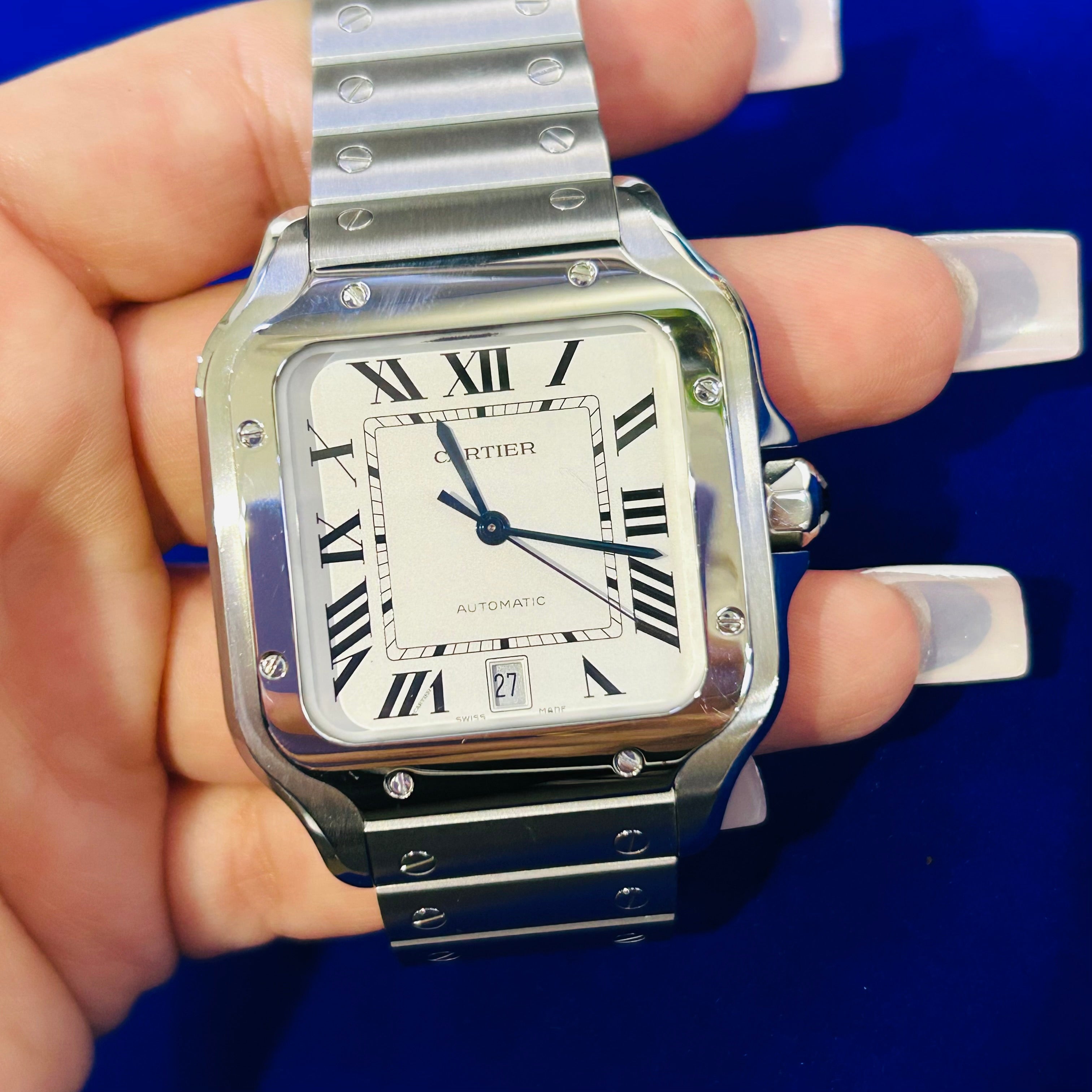 Cartier Large Santos White Men's Watch - 477236CX