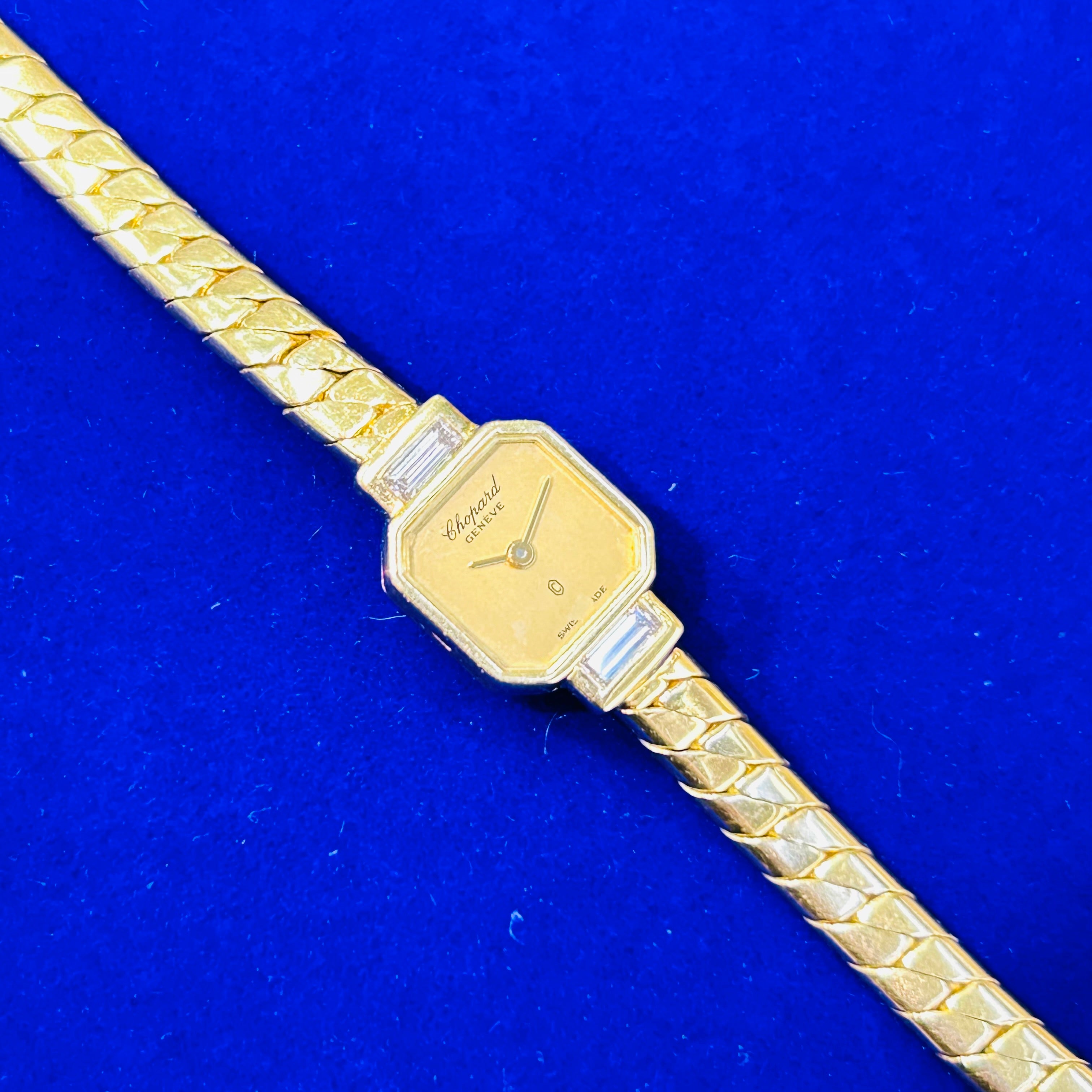 18K Yellow Gold Ladies Chopard Geneve Diamond Wrist Watch