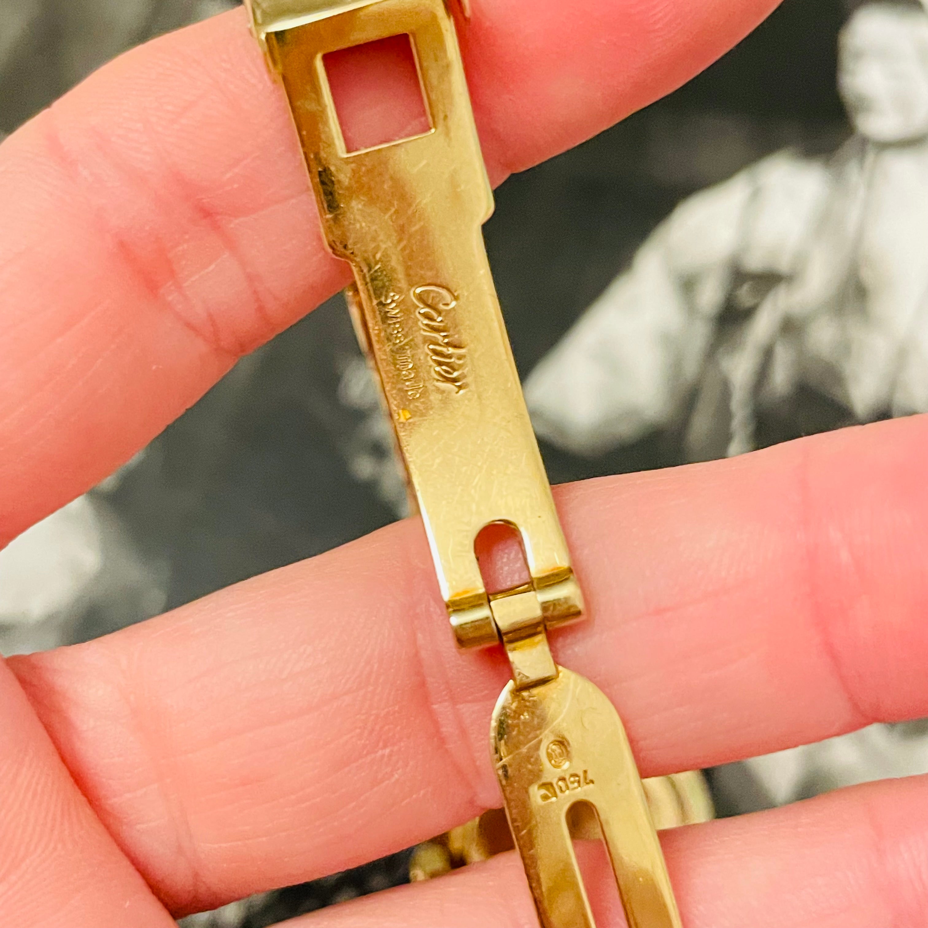 23MM Solid 18K Yellow Gold Cartier Octogon Santos Ladies Watch
