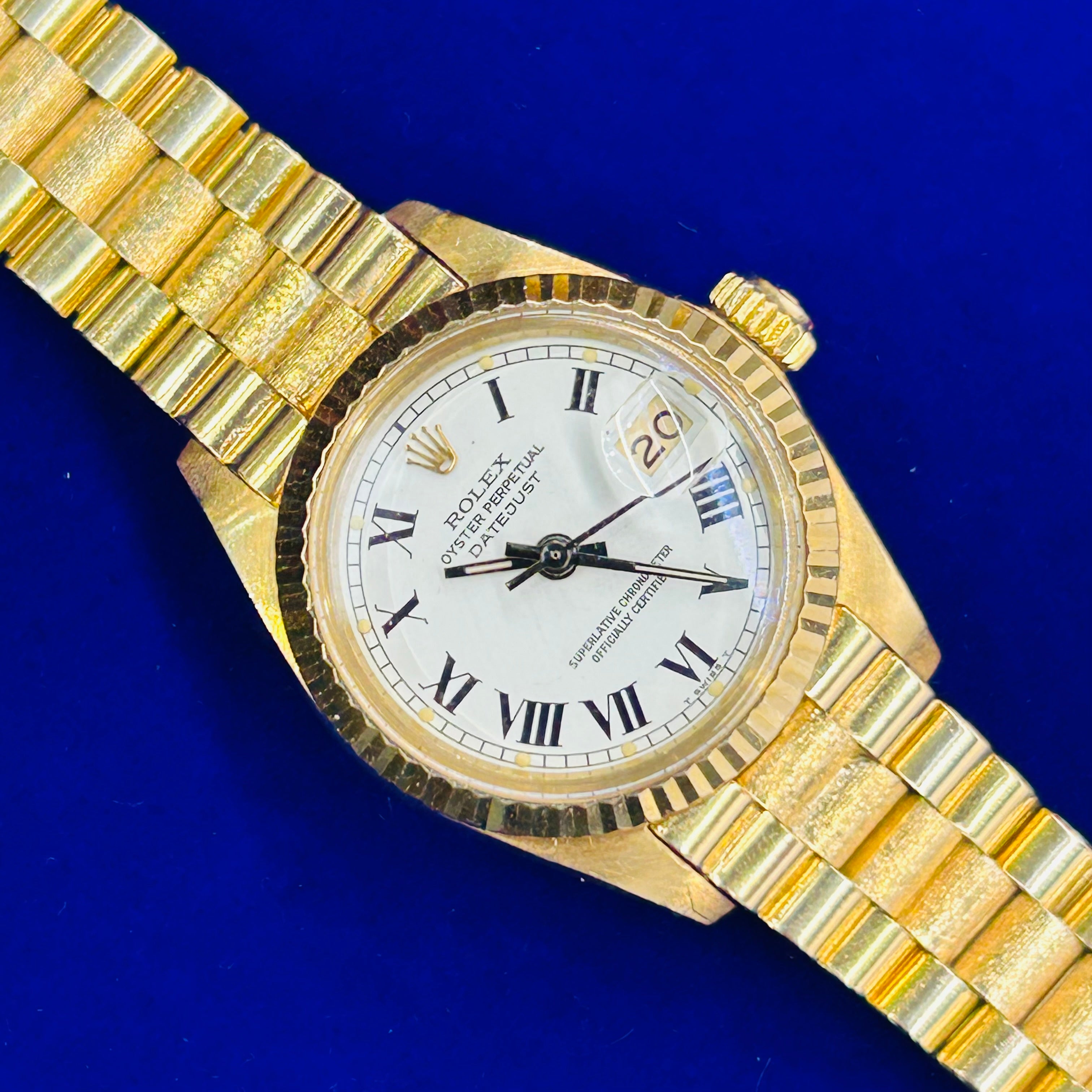 Vintage 18K Yellow Gold 26MM Oyster Jubilee Perpetual Datejust Rolex Watch Year 1983