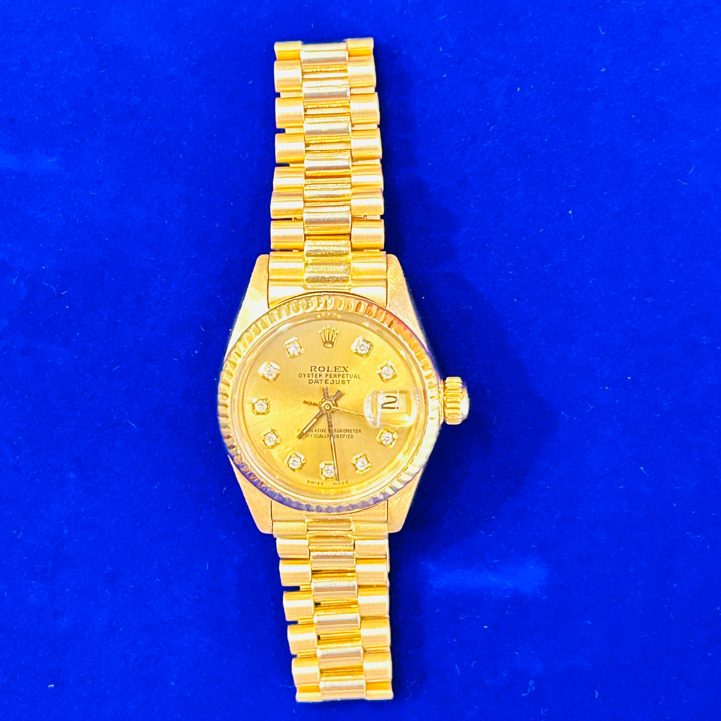 Vintage 18K Yellow Gold 26MM Oyster Jubilee Perpetual Datejust Rolex Watch