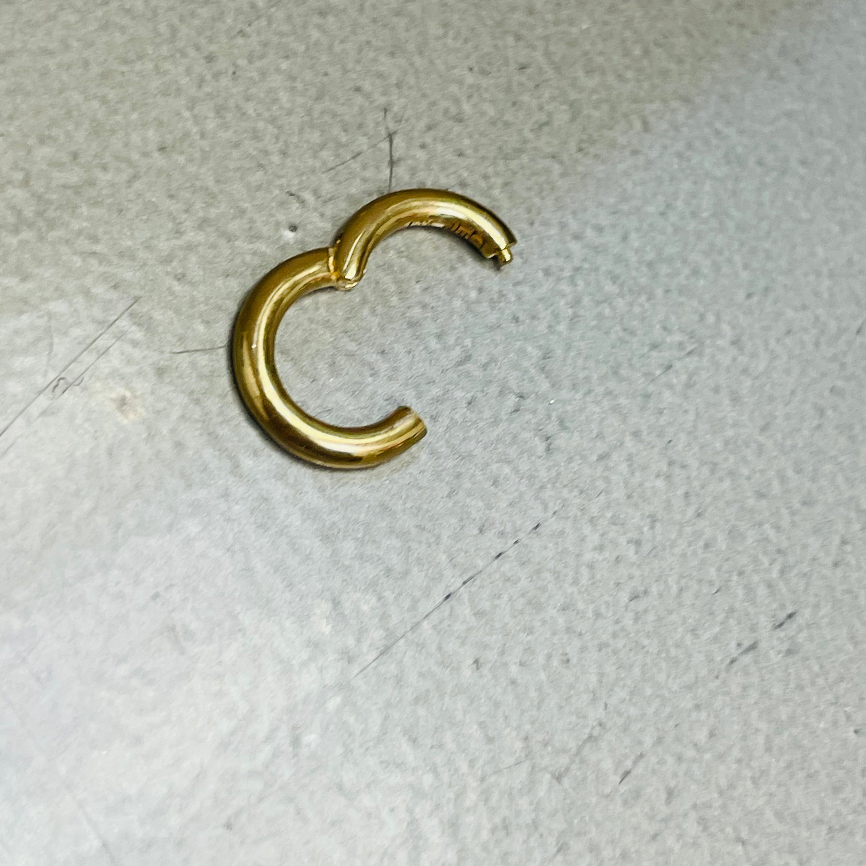 Solid 14K Gold Round Donut 9mm 2mm Thick Connector Clasp