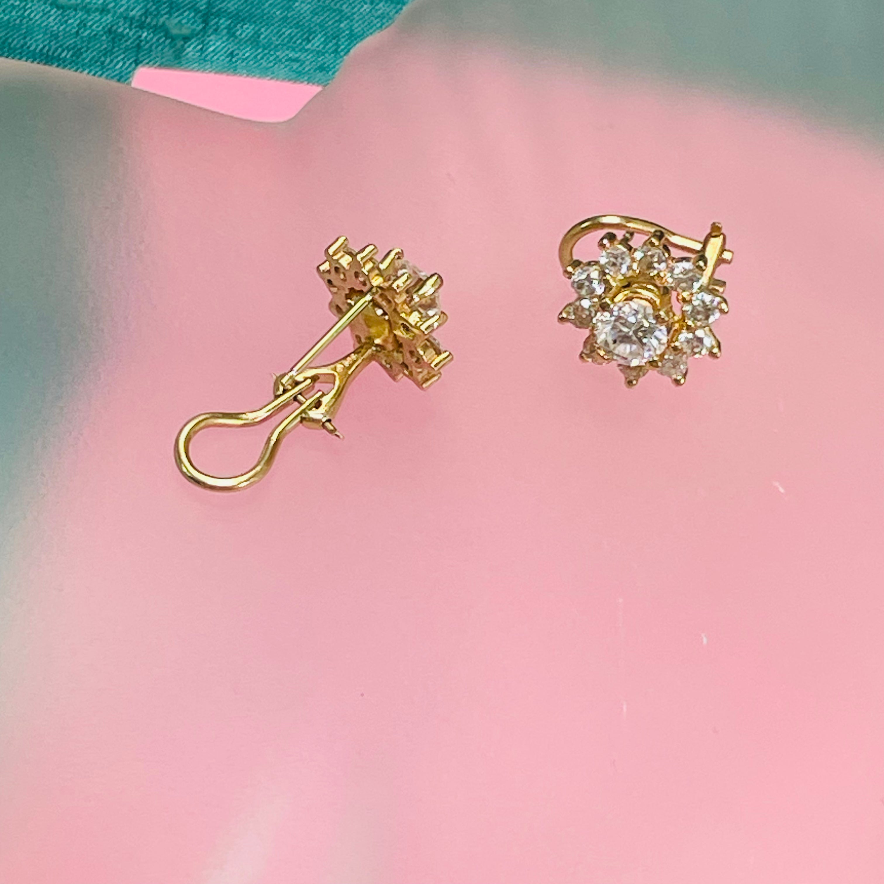 2.20CTW Natural Diamond Flower Cluster Earrings