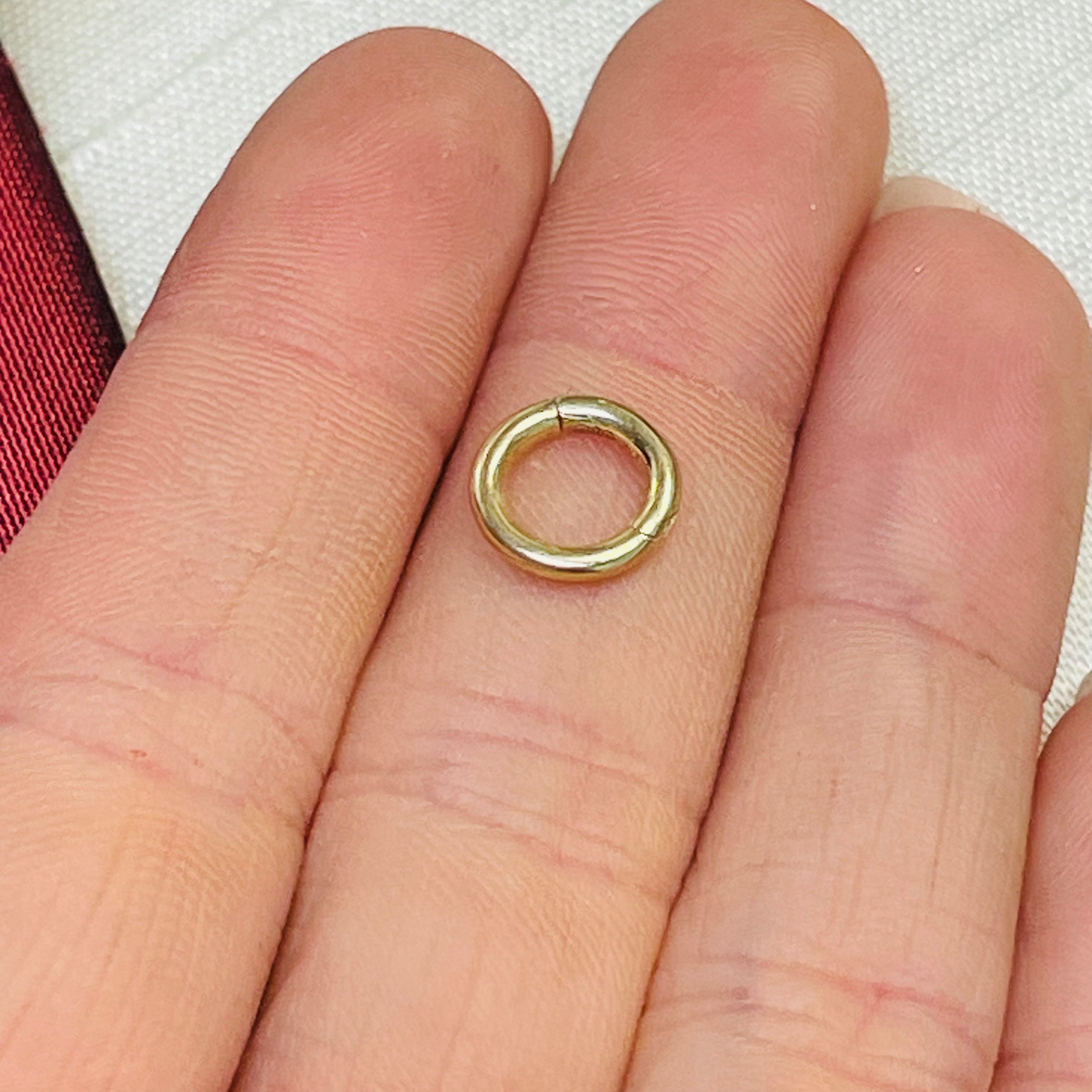 Solid 14K Gold Round Donut 9mm 2mm Thick Connector Clasp