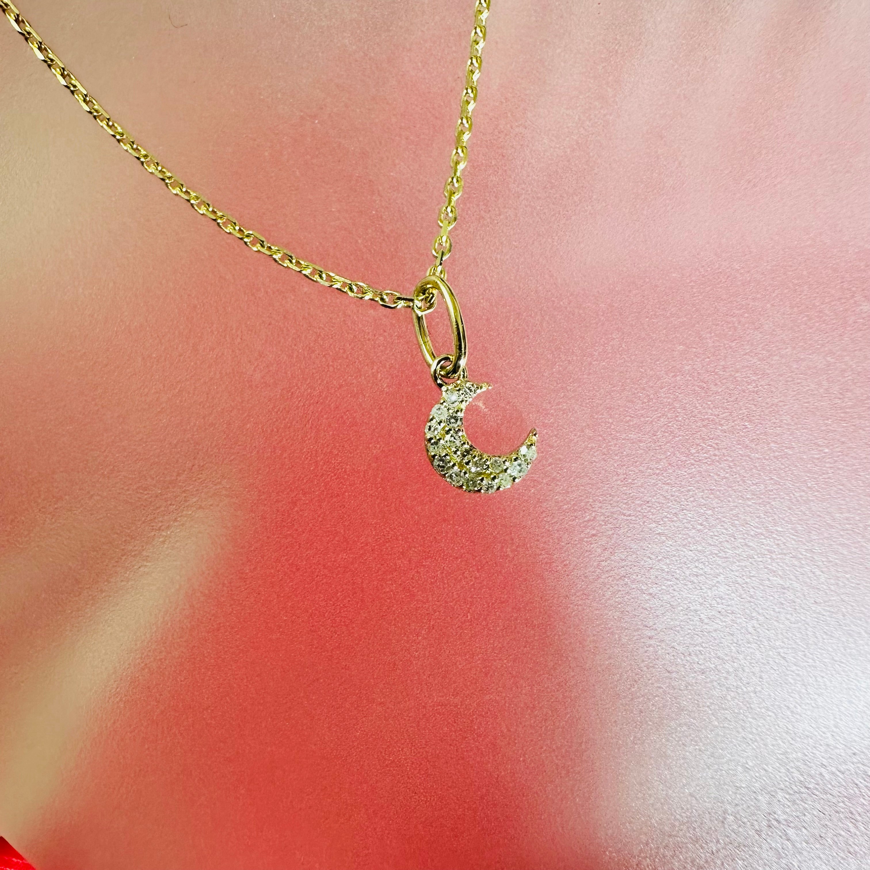Moon Diamond Pendant Charm