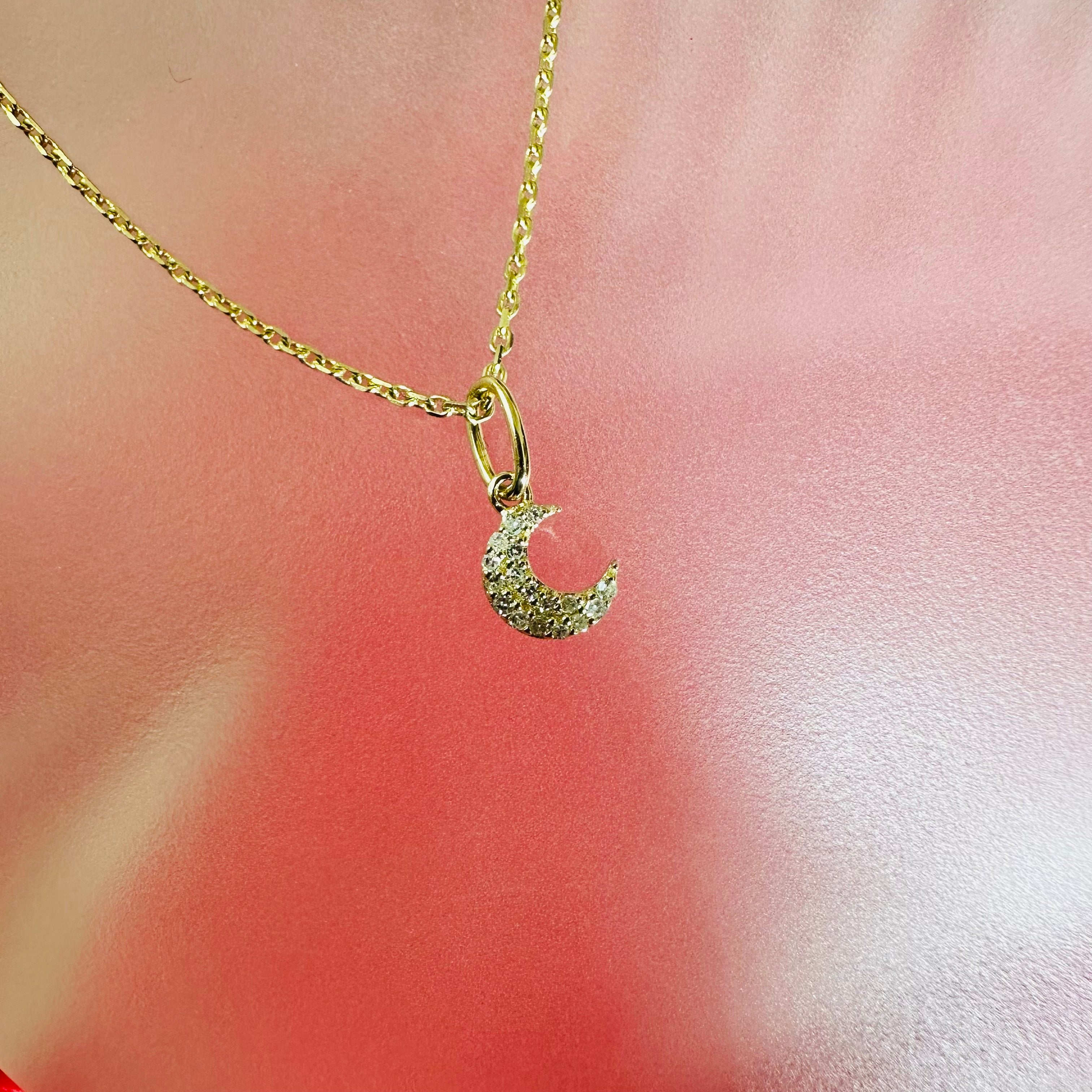 Moon Diamond Pendant Charm