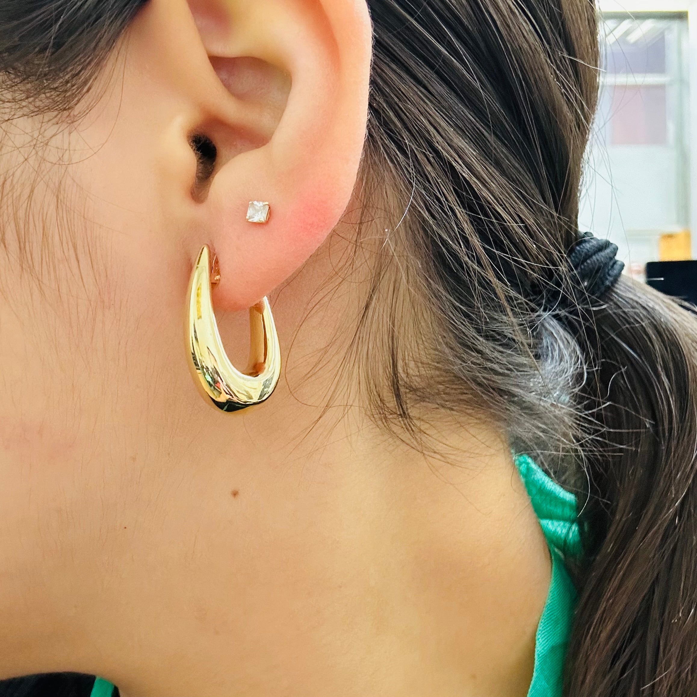 14K 8mm 1" Yellow Gold Super Nice Elegant Hoops