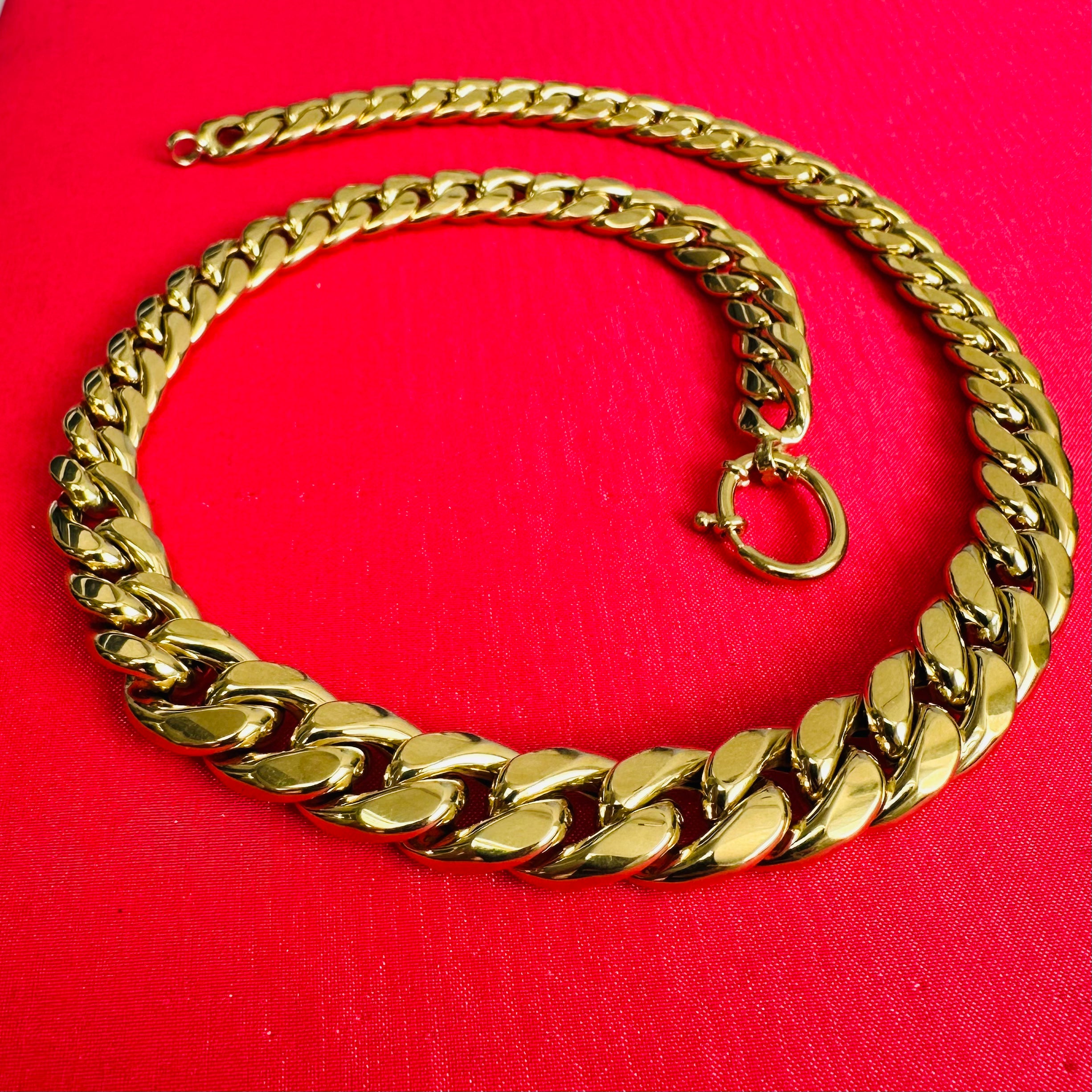 17” 14K Graduated Cuban Link Necklace