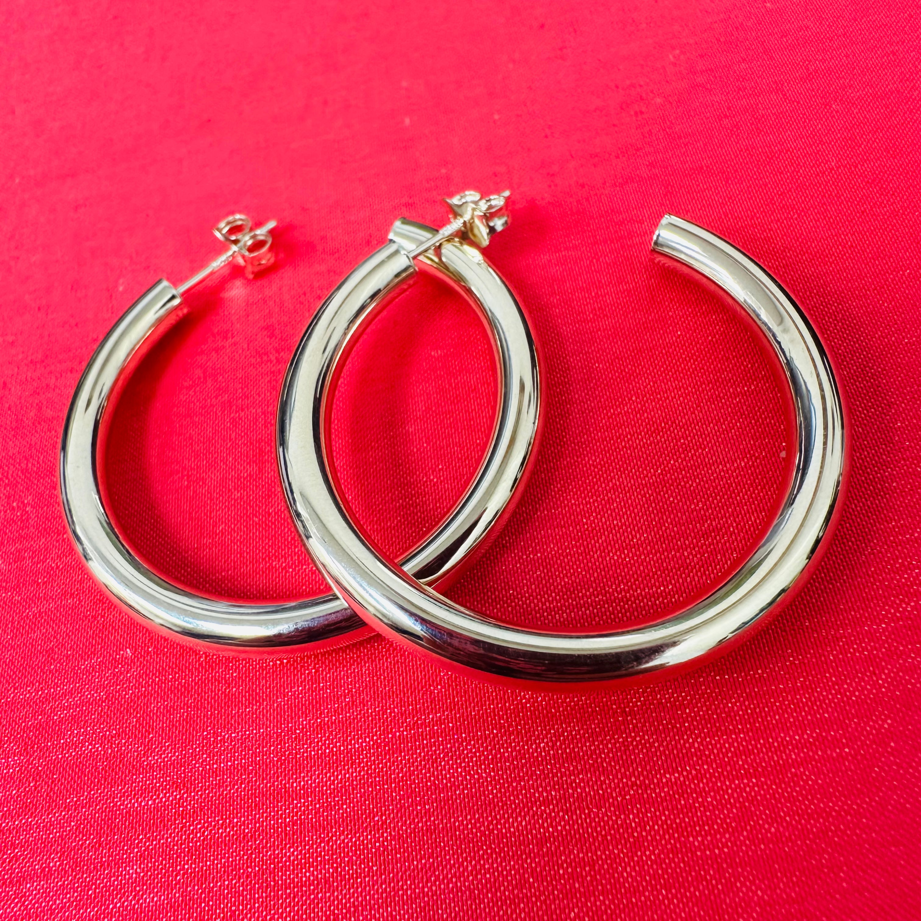 14K Yellow Gold 1.50" C Hoops