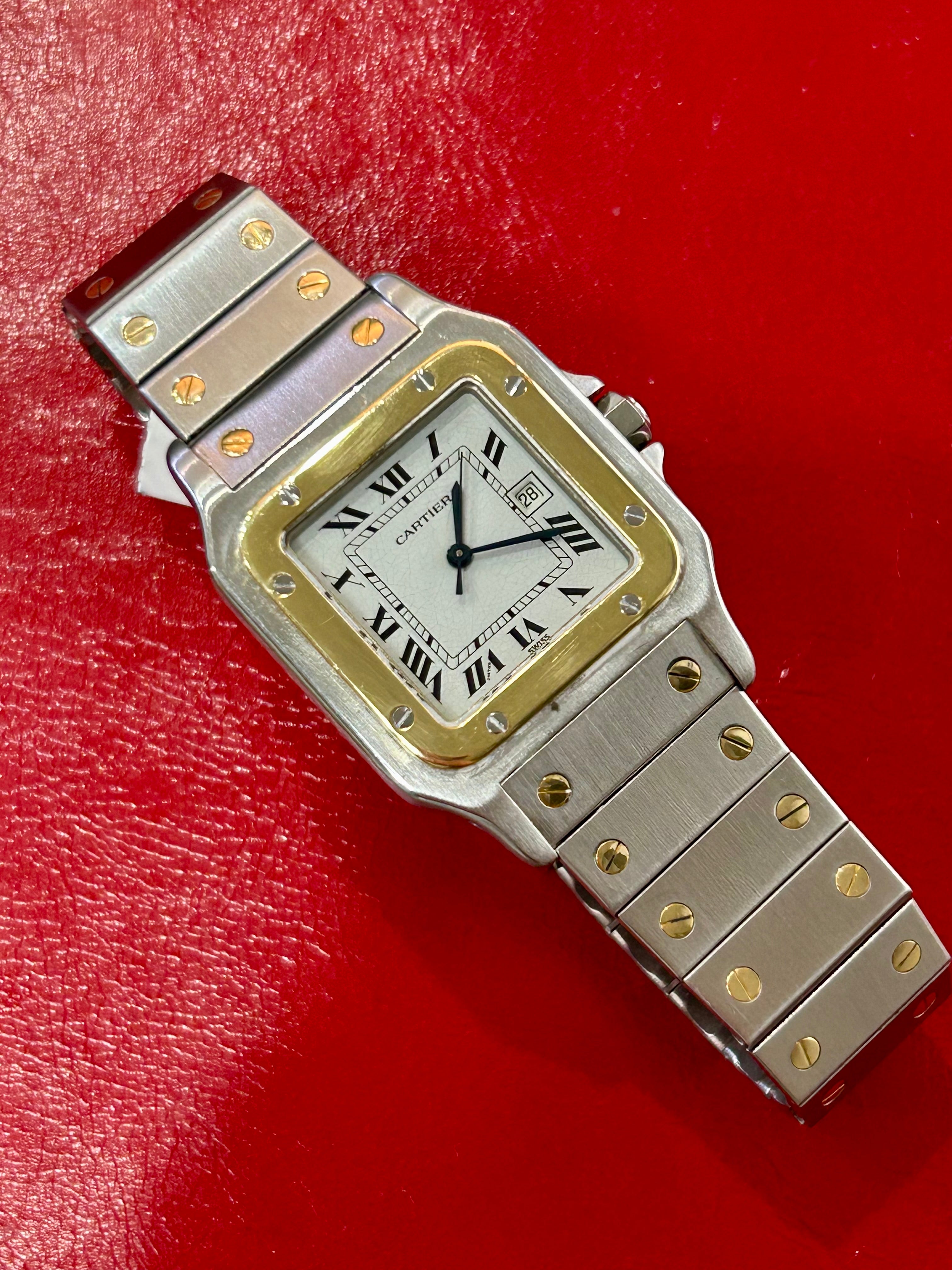 Cartier Santos Galbée LM Ref. 187901 | 29mm | Steel & 18k Yellow Gold | Quartz | Wrist 8"