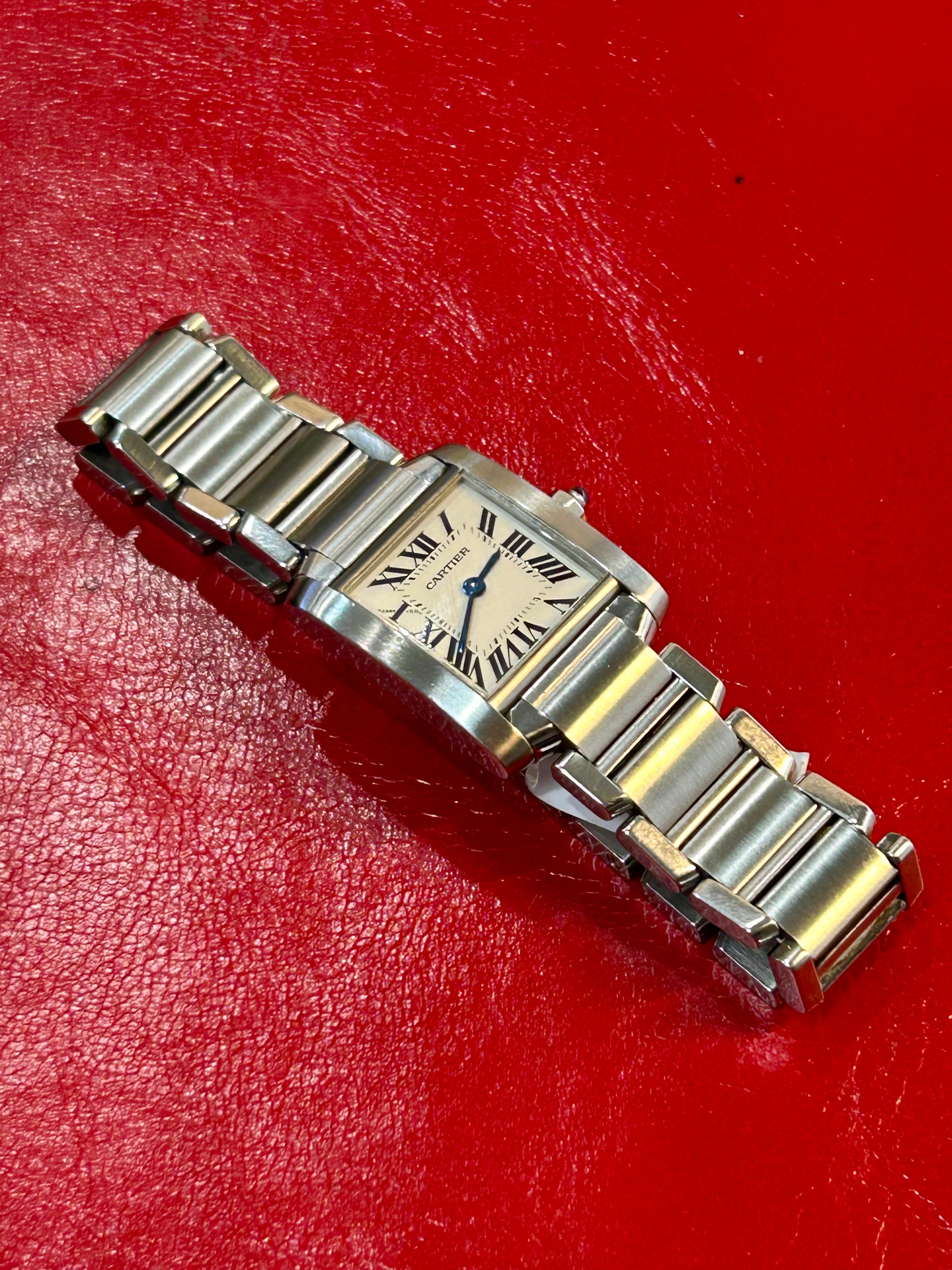 Cartier Tank Française Ref. 2384 | 22mm Small | Stainless Steel White Roman Dial Quartz Watch