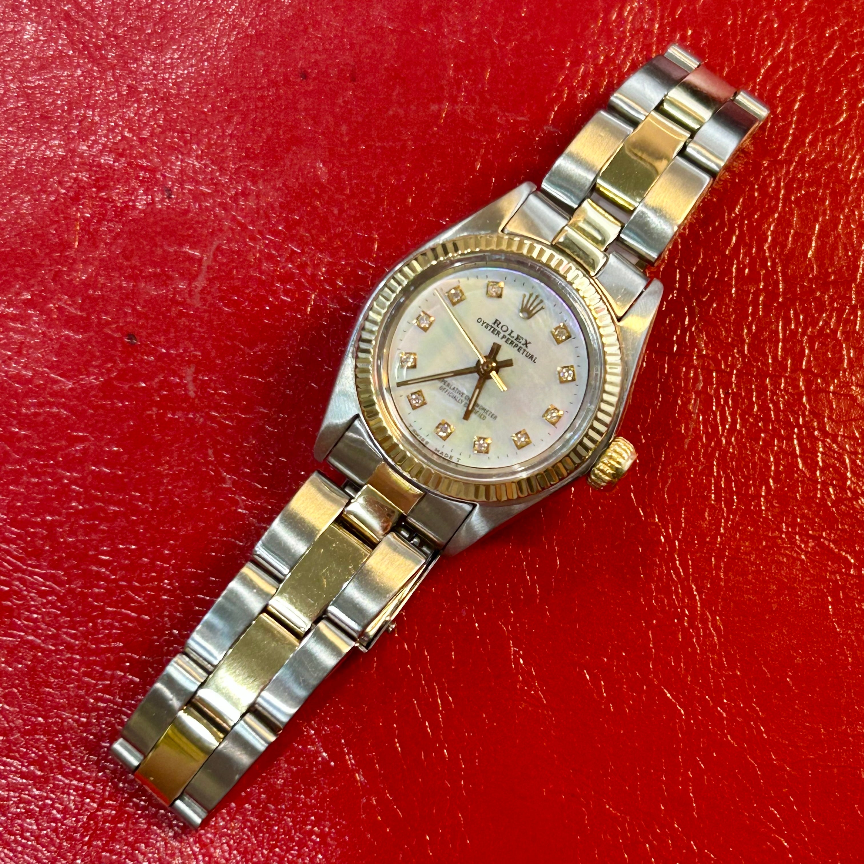 Rolex Lady Oyster Perpetual Ref 6719 | 26mm | Diamond Mother of Pearl Dial | Oyster Band Watch