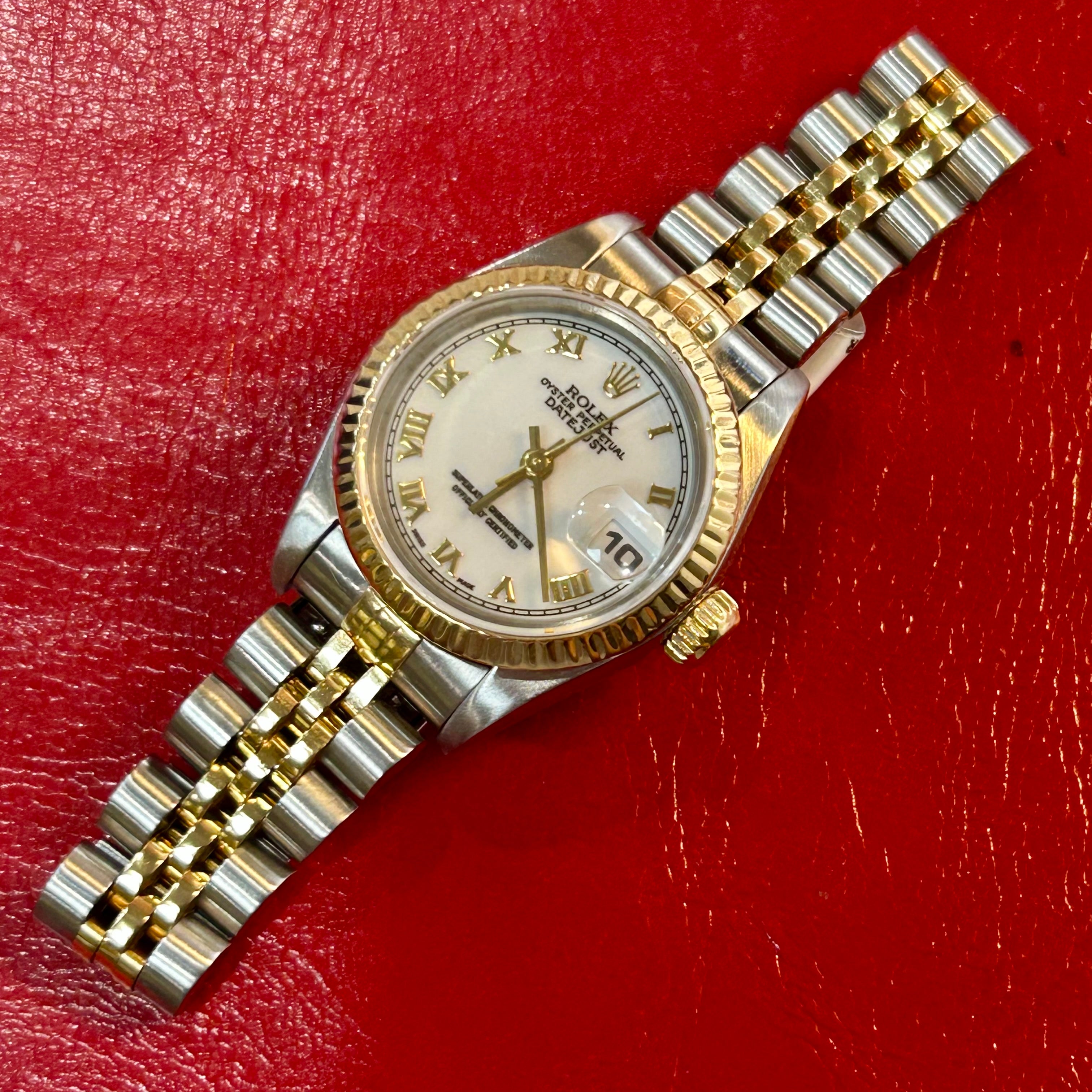 Rolex Lady Datejust Ref 69173 | 26mm | White Roman Dial | Jubilee Band Watch