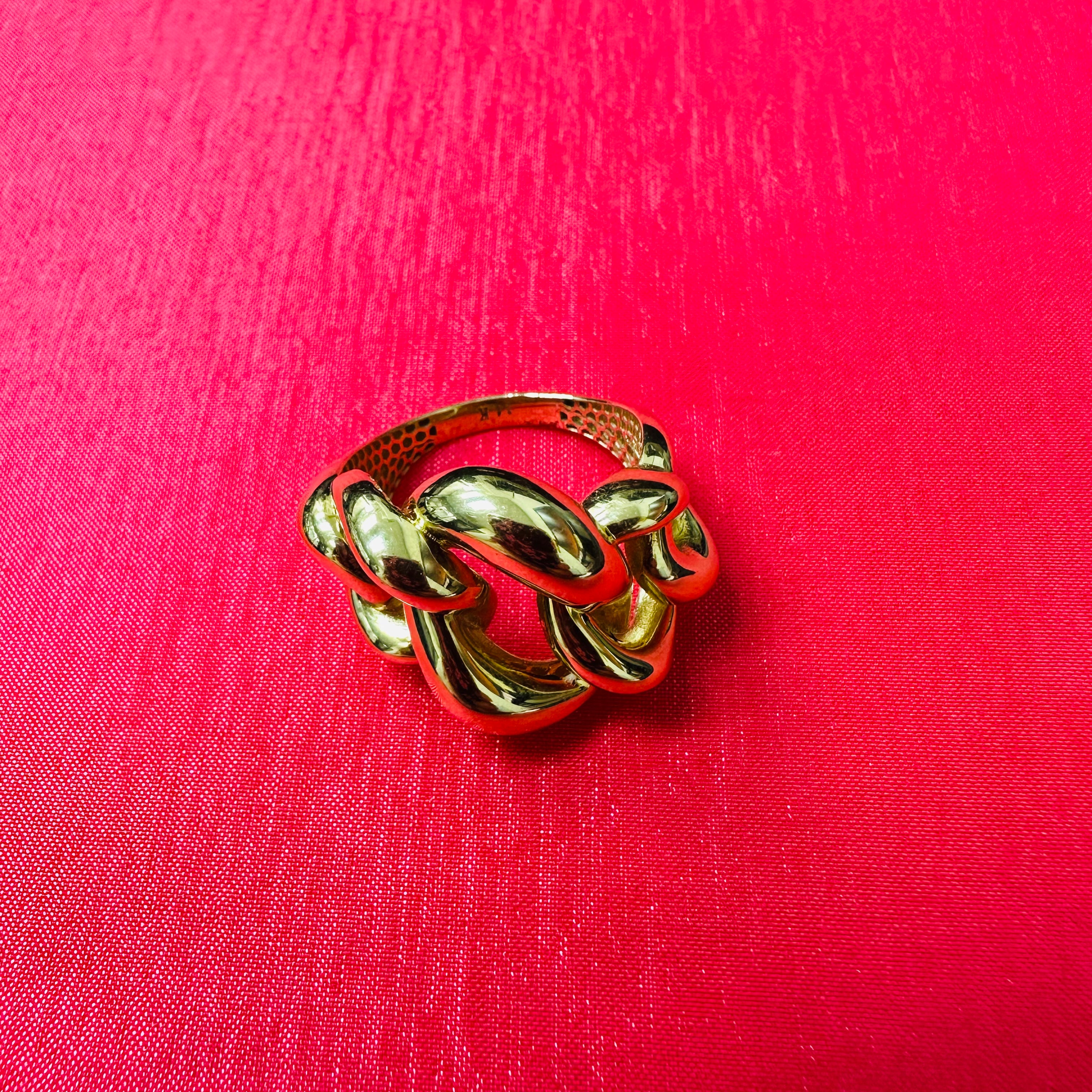 14K Yellow Gold Fancy Interlink Ring