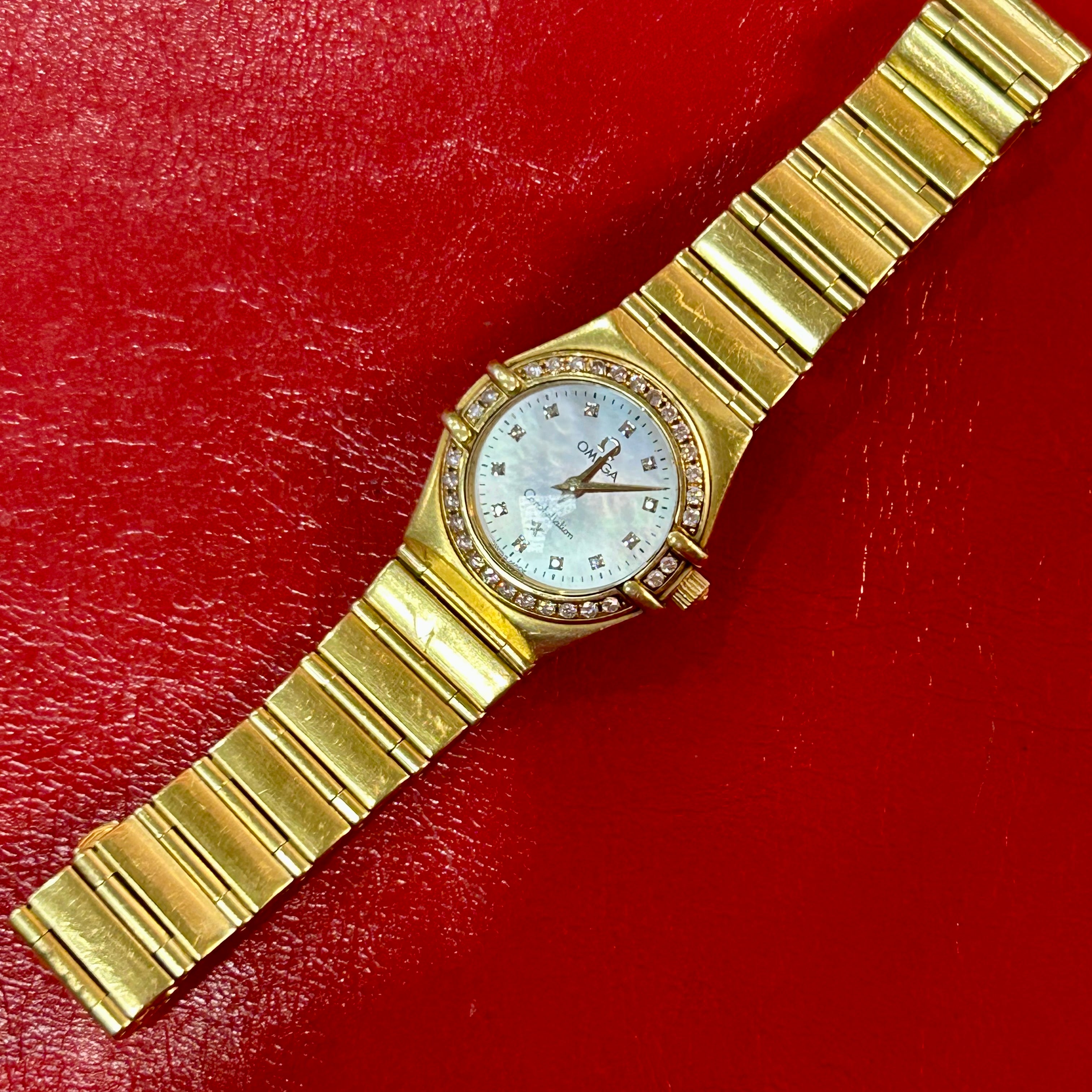 Omega Constellation Ref 1167.75.00 | 22.5mm | Diamond Bezel | 18k Yellow Gold | Complete Set |