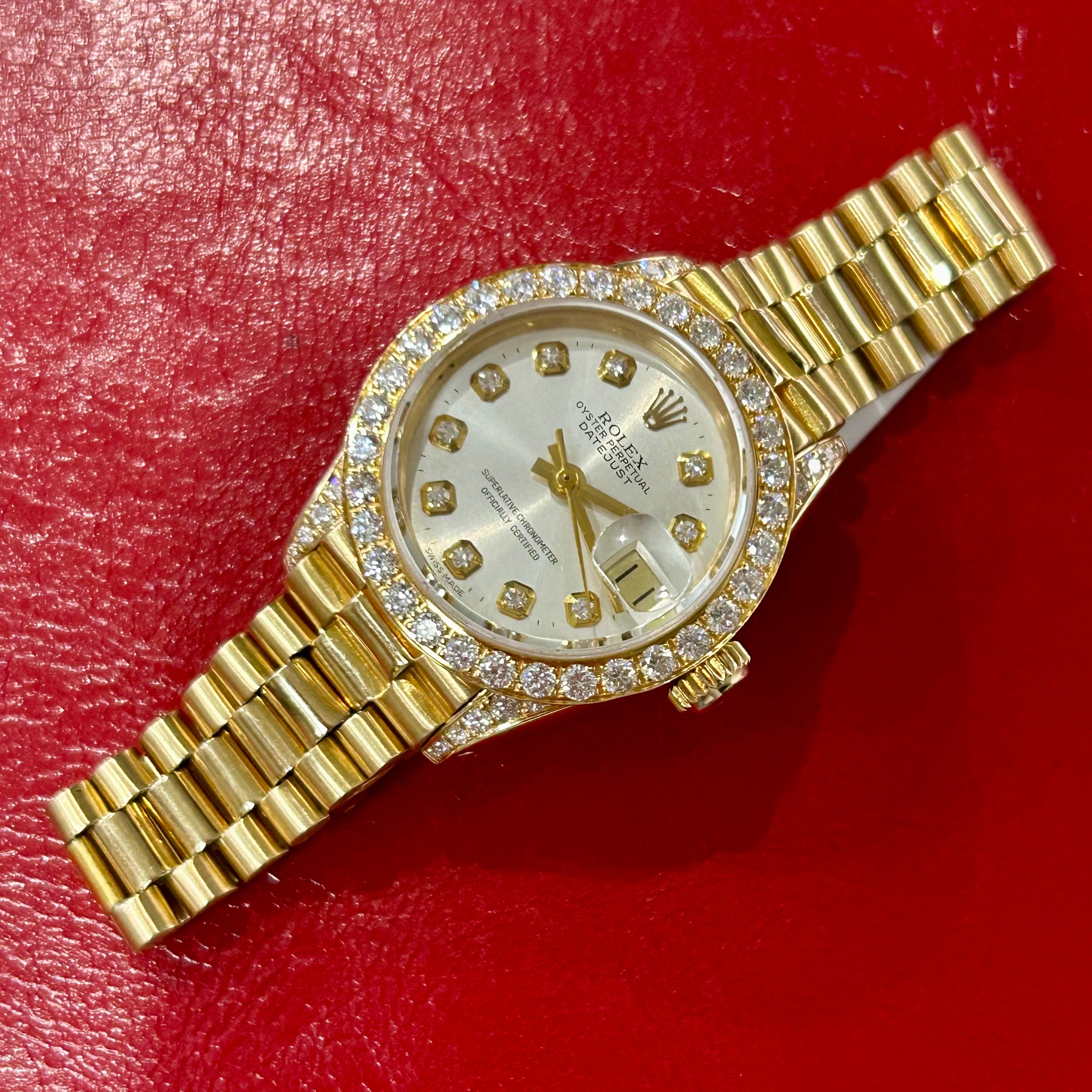 Rolex Lady President Ref 6917 | 26mm | Silver Diamond Dial | Custom Diamonds