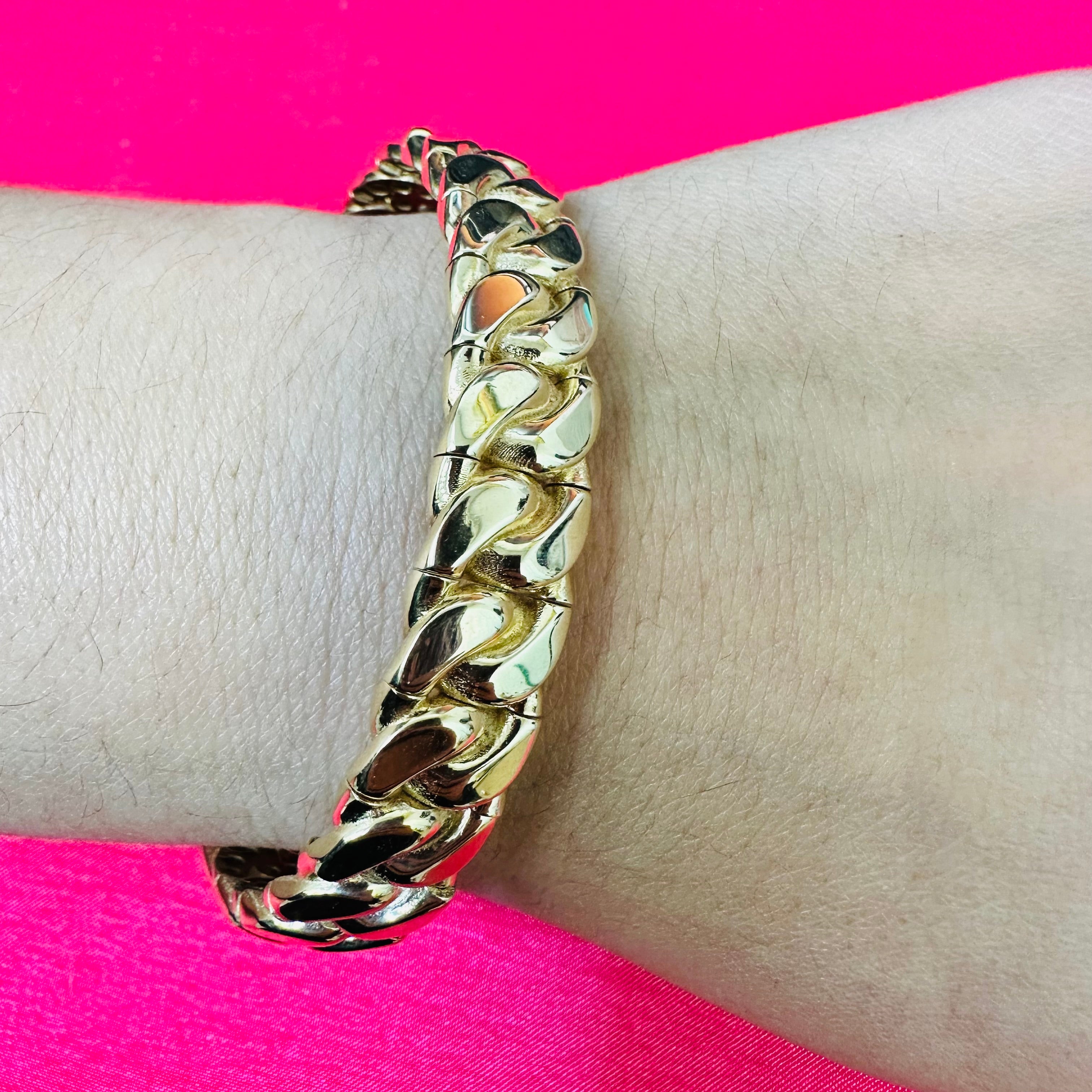14K Yellow Gold Curb Link Bangle