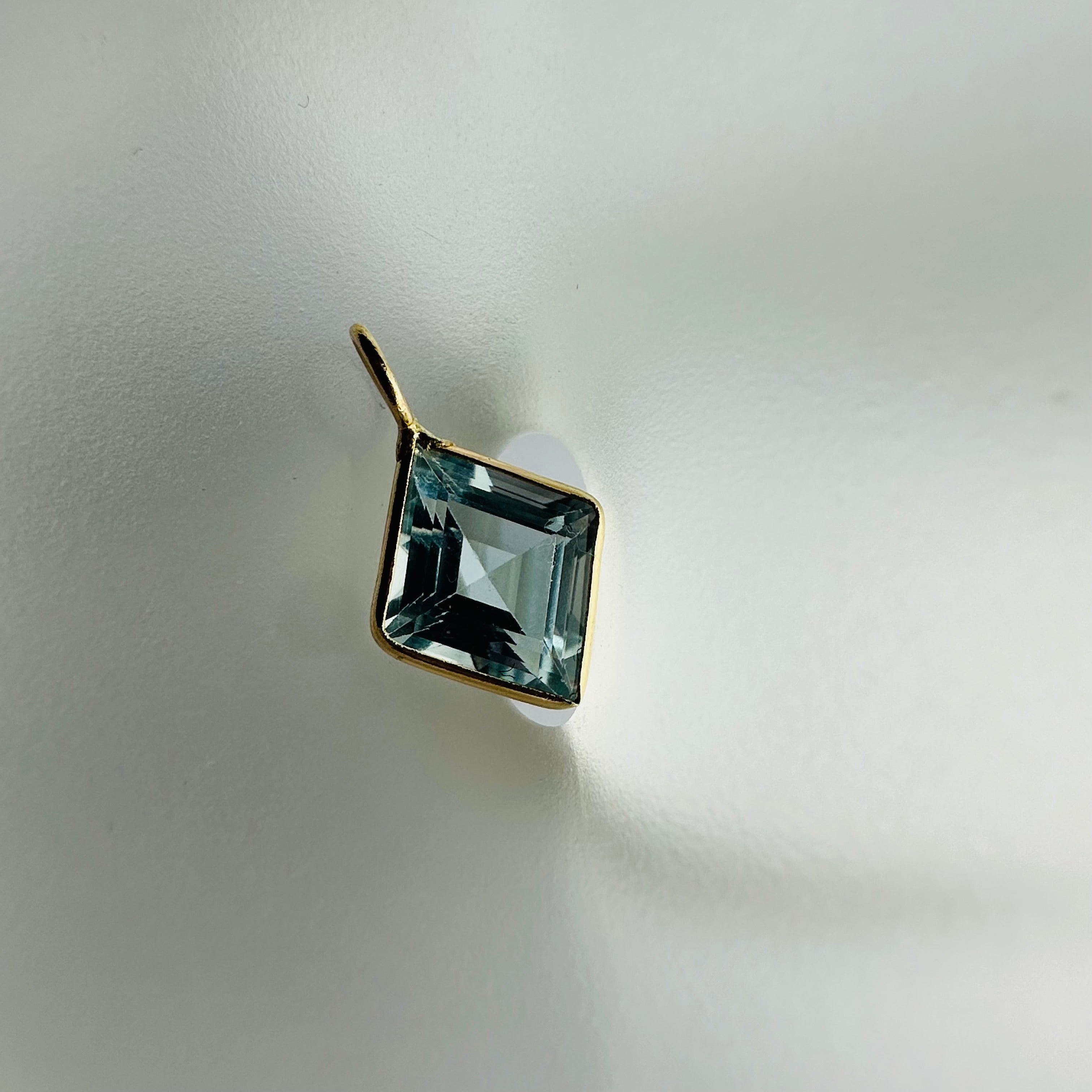 Blue Topaz 14K Yellow Gold Charm