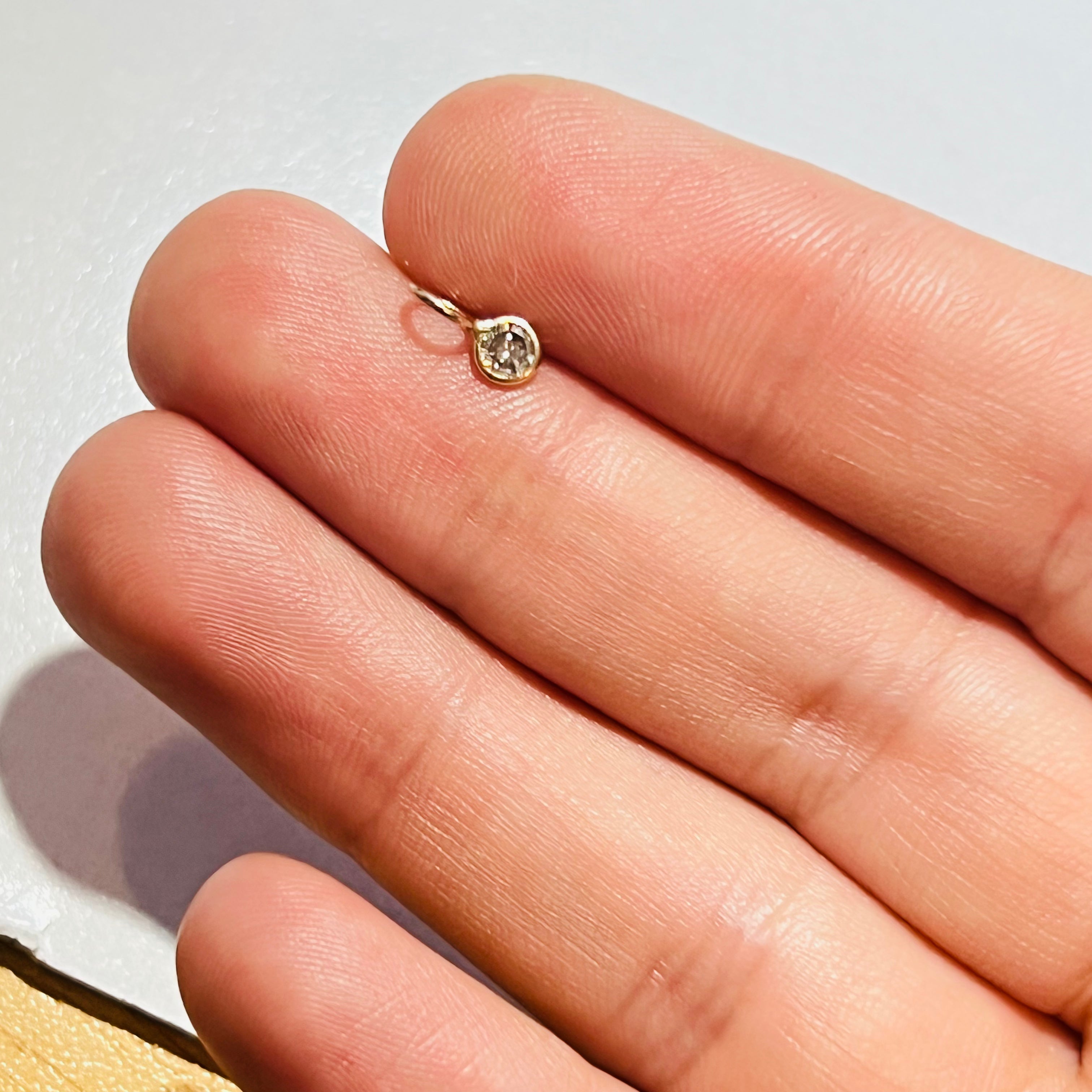 .15CT Natural Round Champagne Diamond Pendant Charm