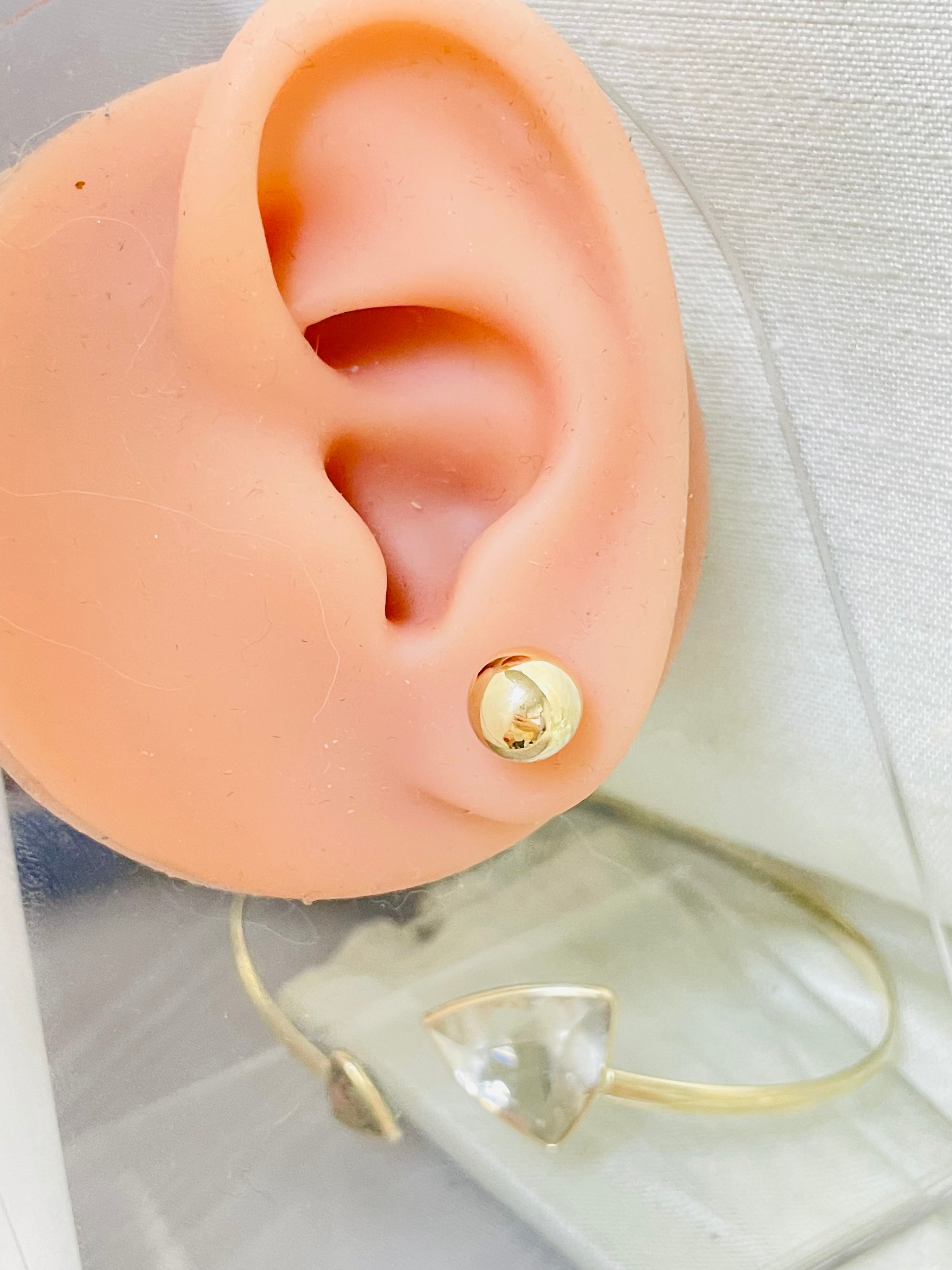 6mm 14K Yellow Gold Ball Sphere Earring Studs