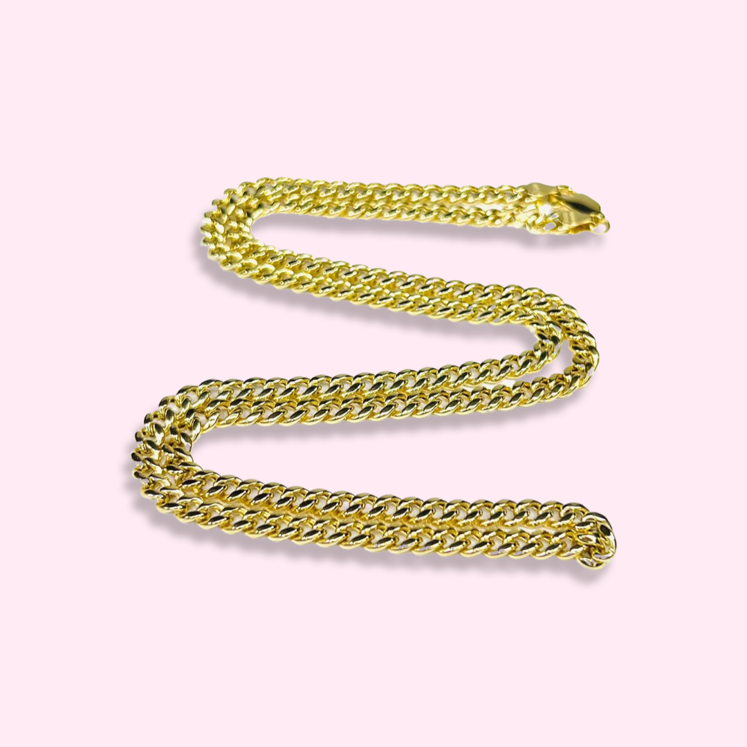 22" 5mm 10K Yellow Gold Curb Chain Necklace