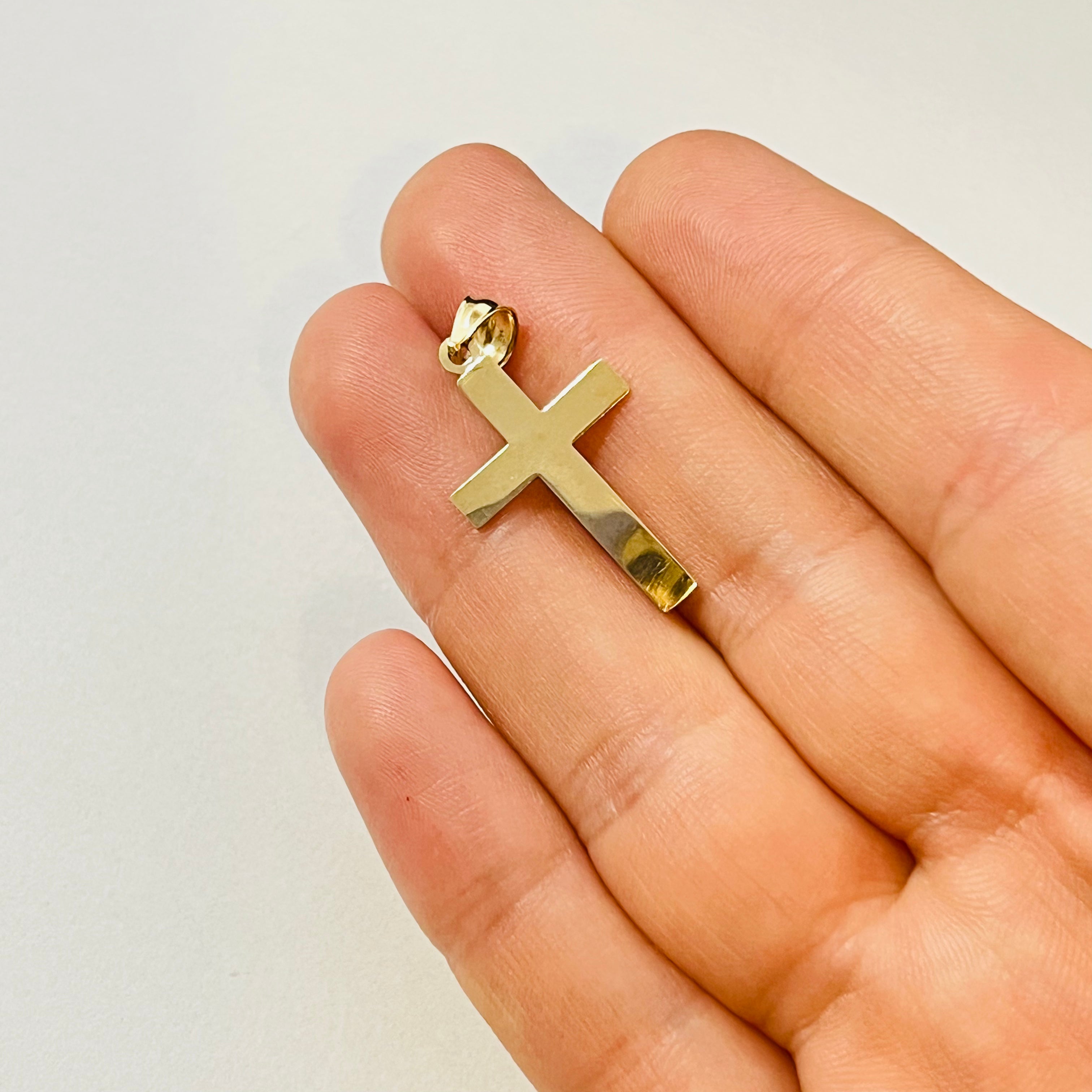14K Yellow Gold Cross Charm Pendant