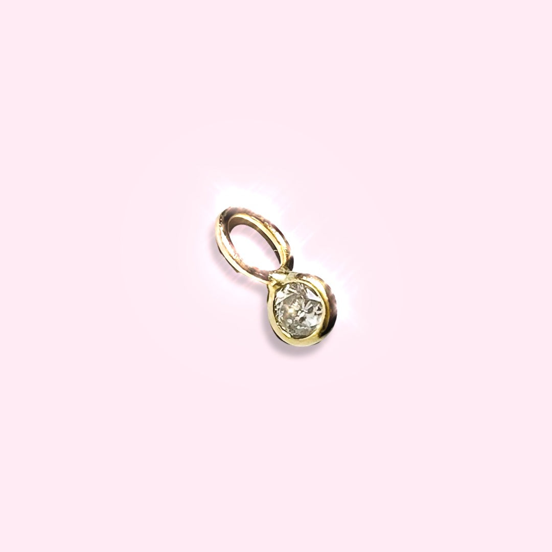 Old Mine Cut Natural Diamond Pendant Charm