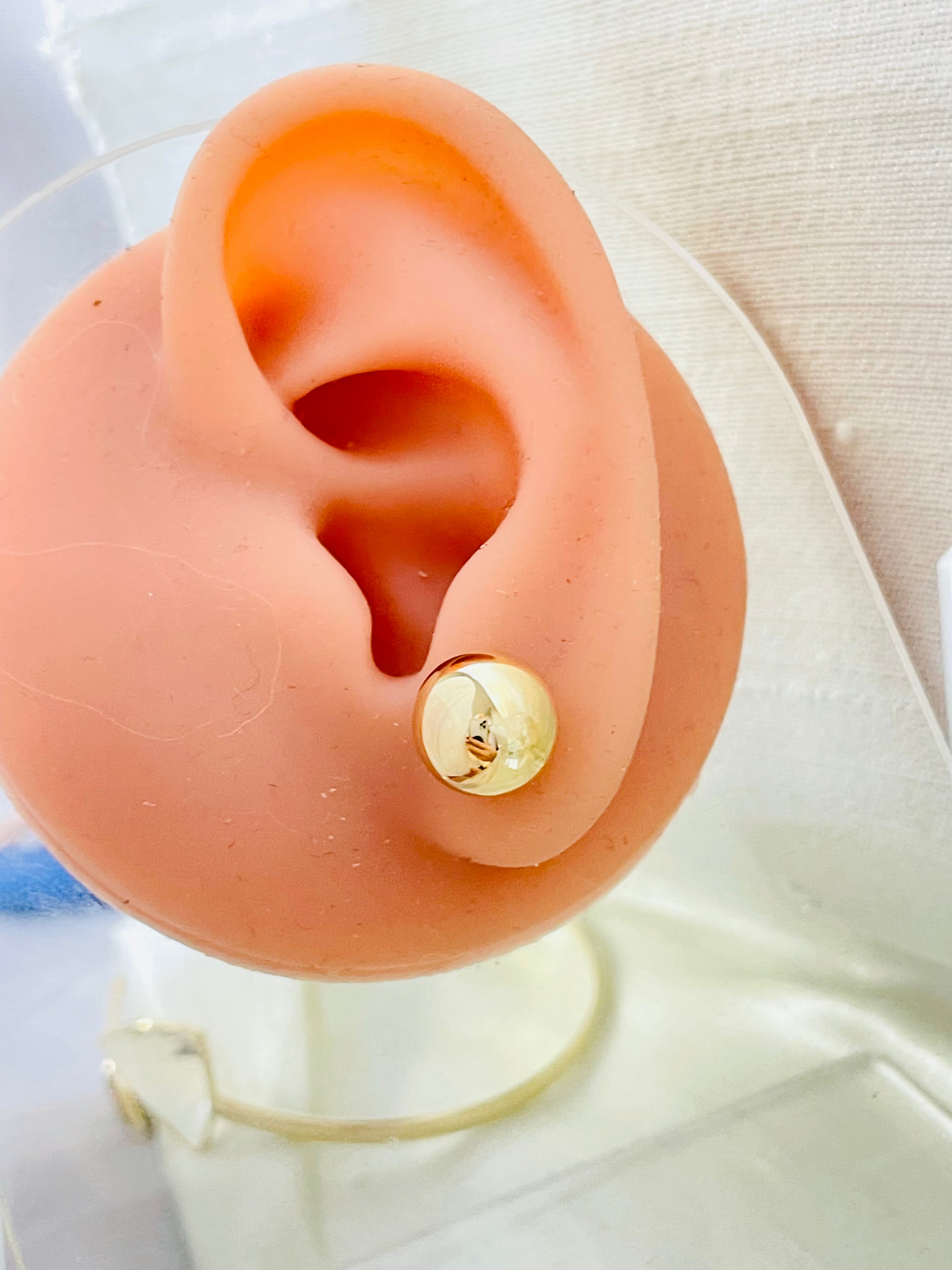 10mm 14K Yellow Gold Ball Sphere Earring Studs