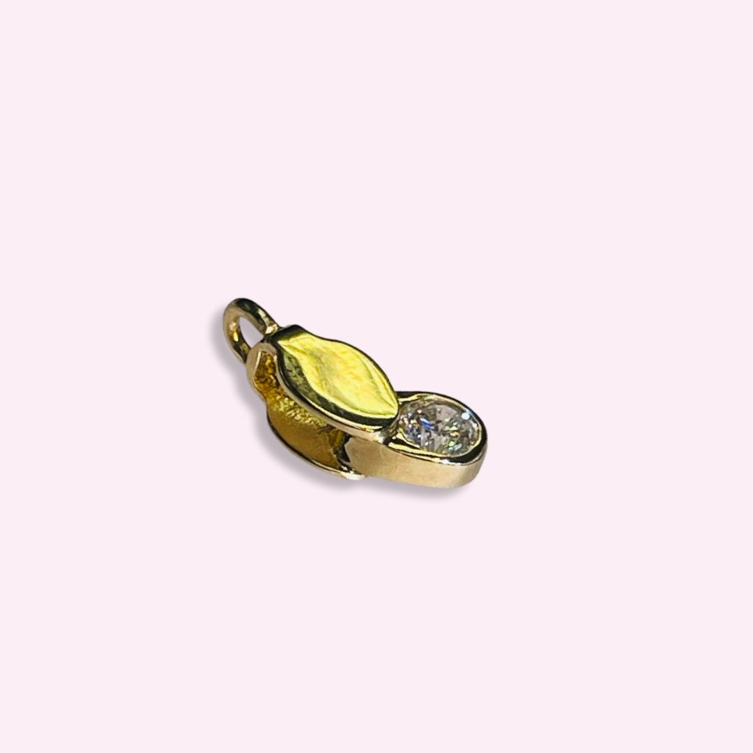 Diamond Solid 14K Yellow Gold Mini Jeweler’s Loupe Charm Pendant