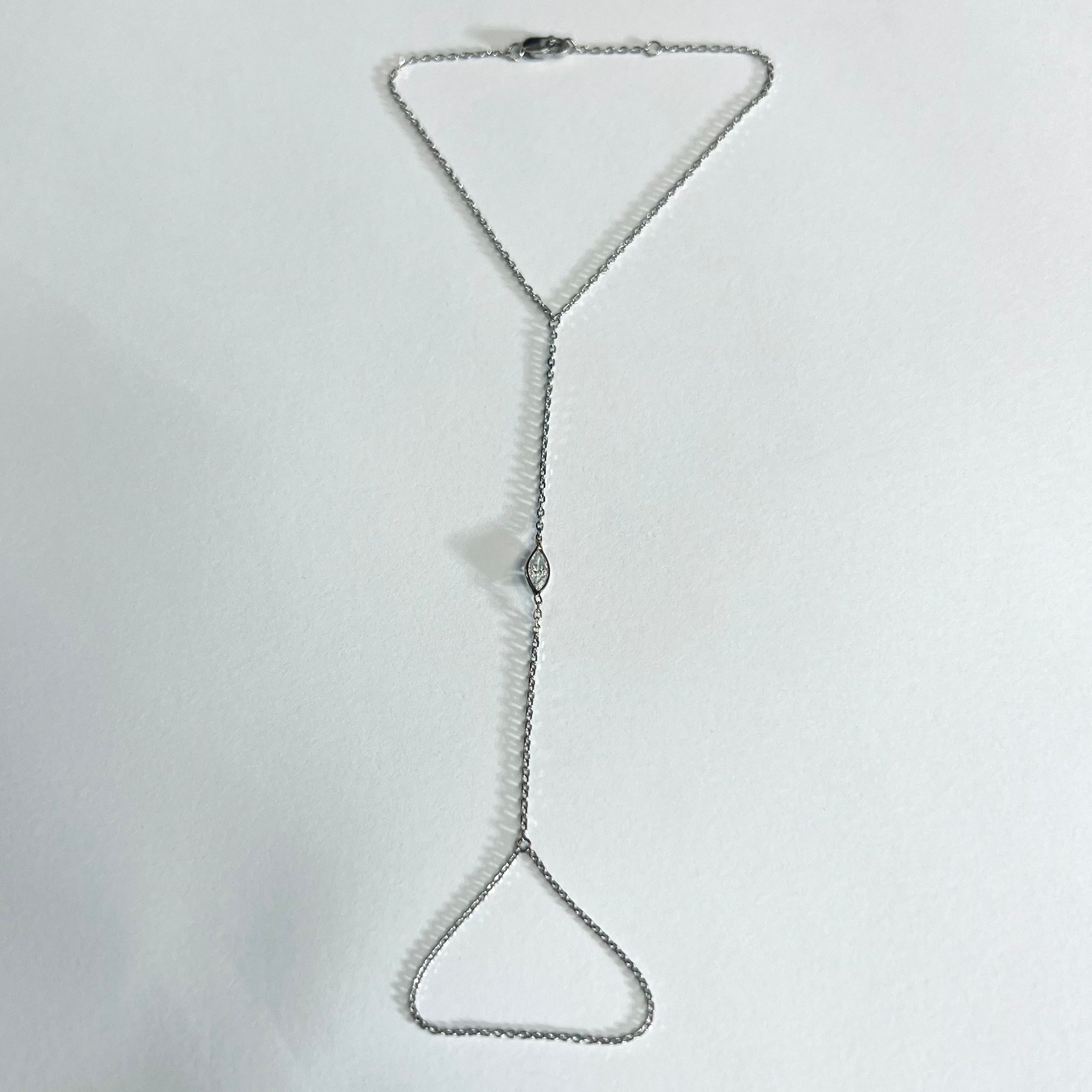 Marquis 14K White Gold Handchain