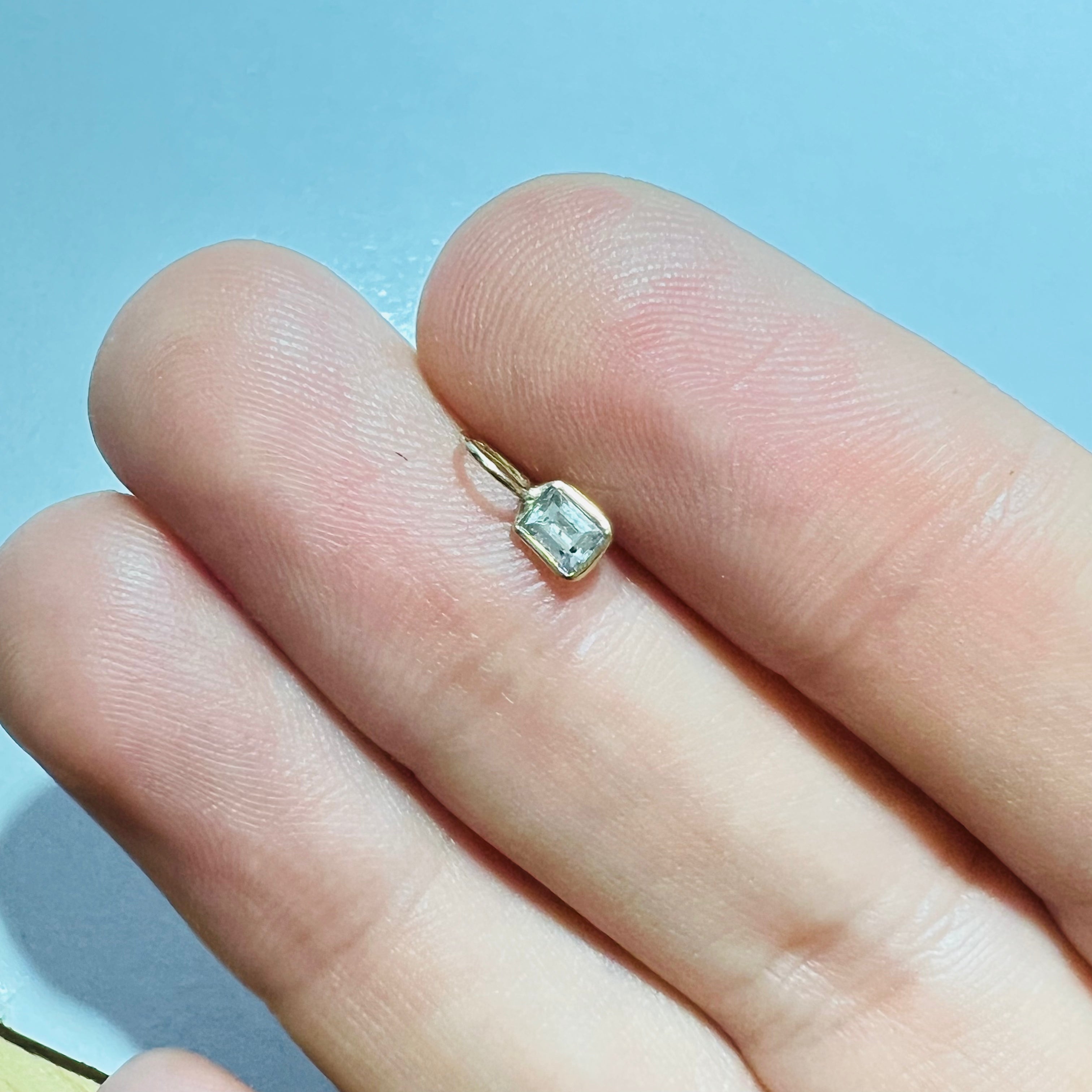 .25CT Emerald Step Cut Diamond Pendant Charm