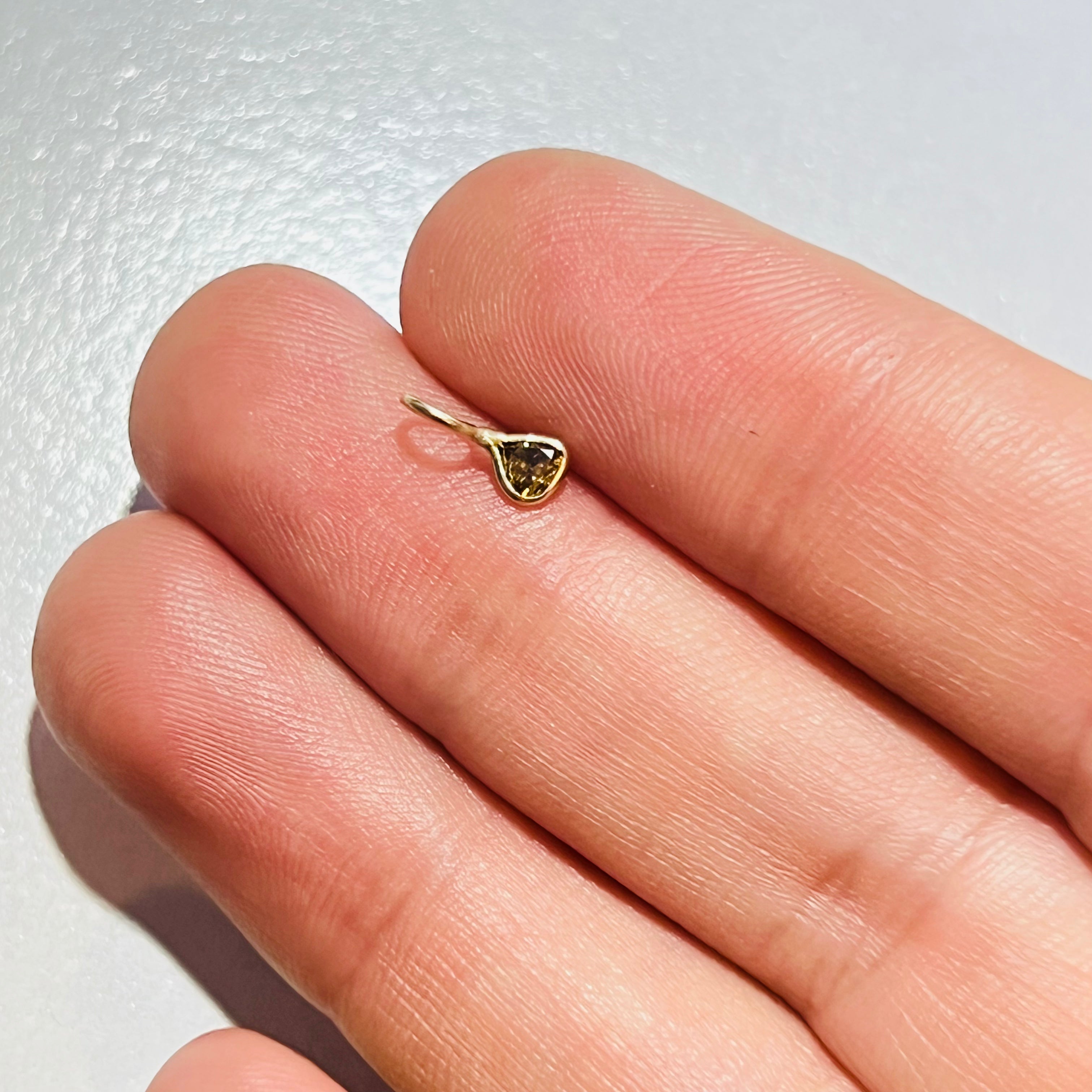 .15CT Brown Chocolate Chubby Pear Cut Natural Diamond Pendant Charm
