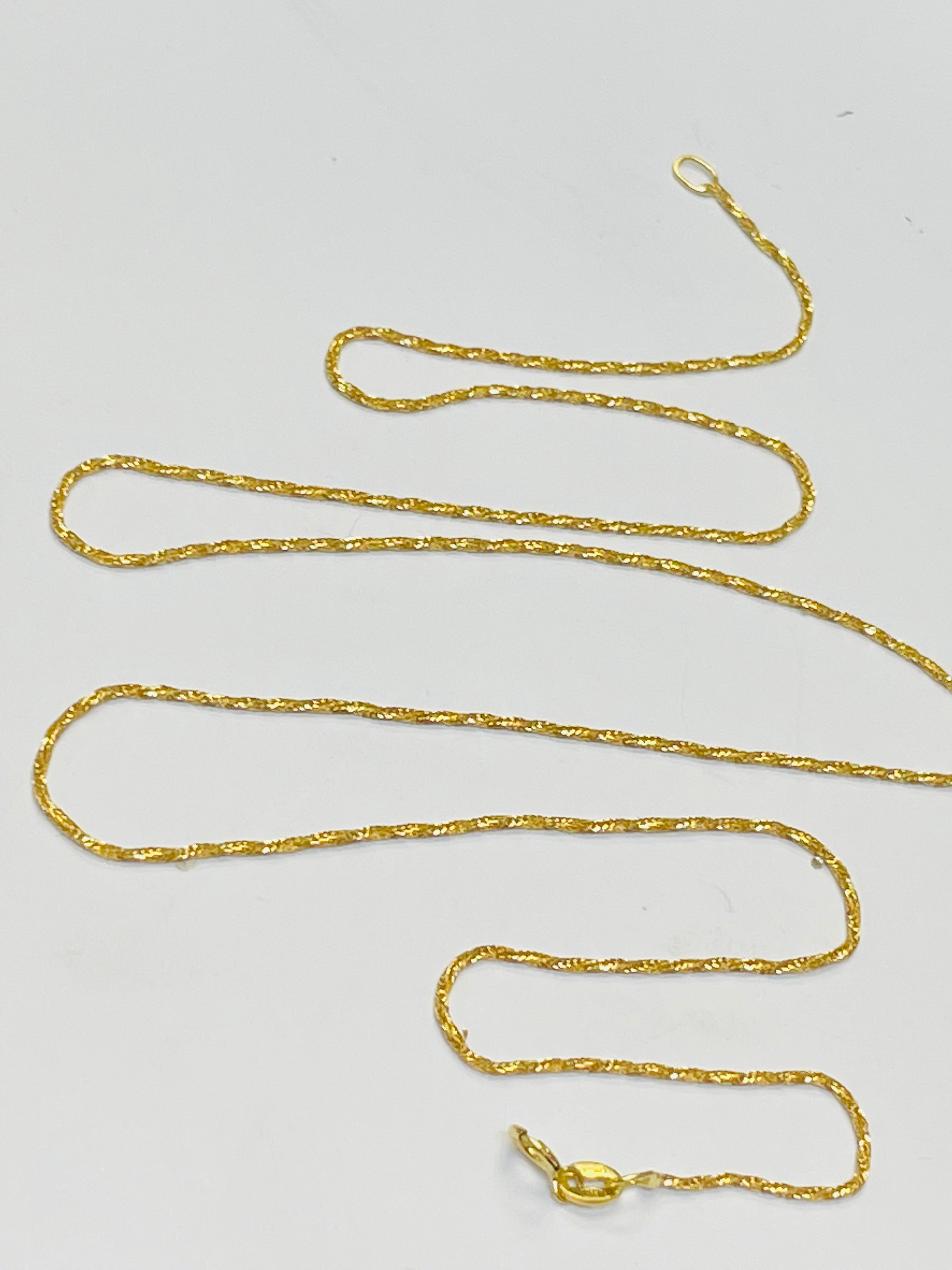 18K Yellow Gold Sparkly Twisted Wheat Specialty Chain, 20"