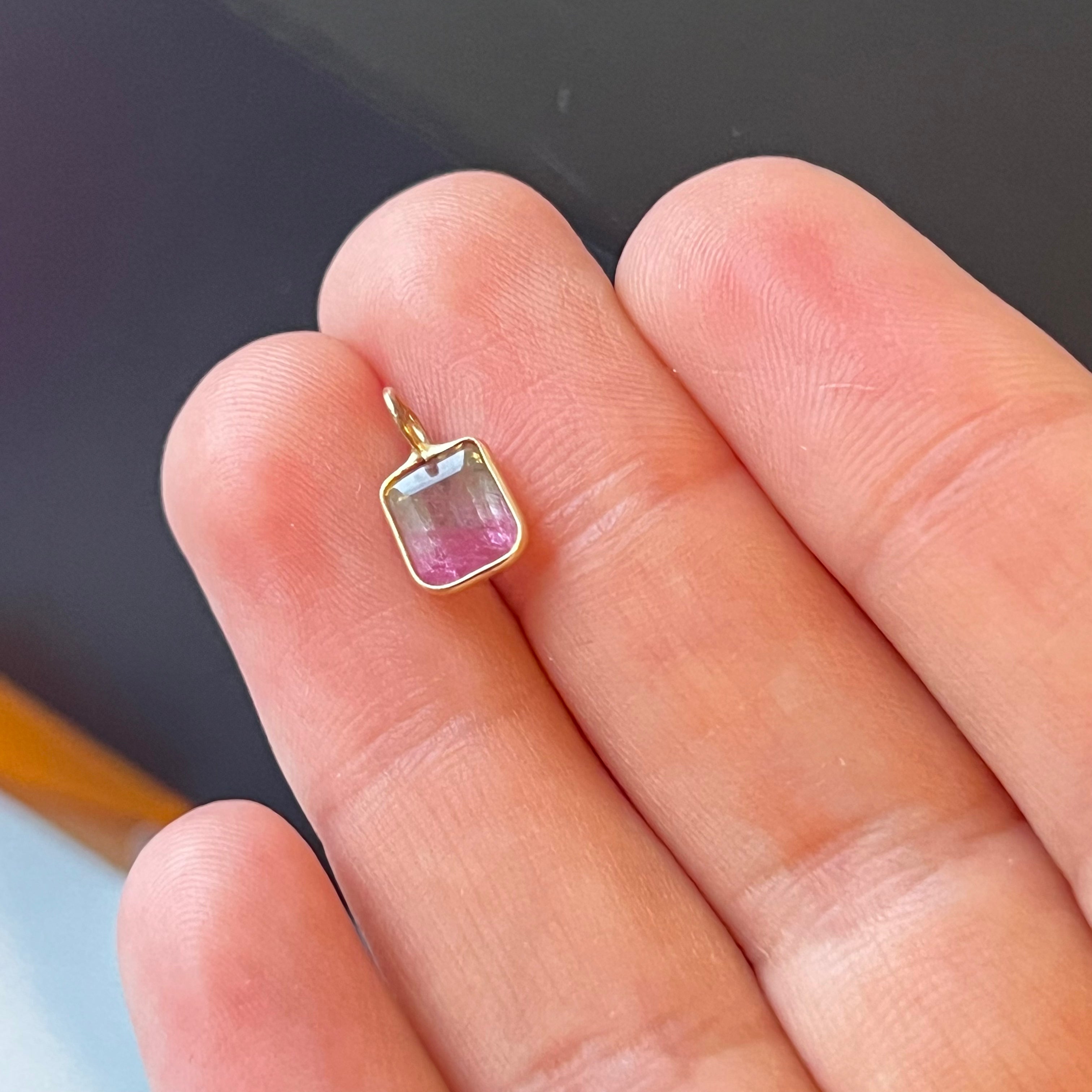 Tourmaline 14K Yellow Gold Pendant Charm