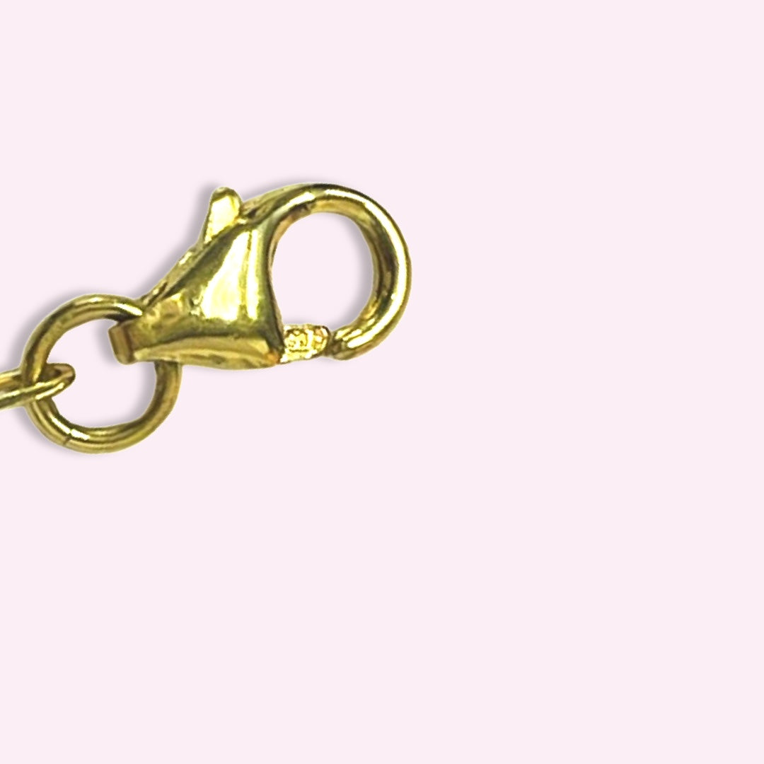 Natural Persian Turquoise 18K Yellow Gold Handchain Bracelet