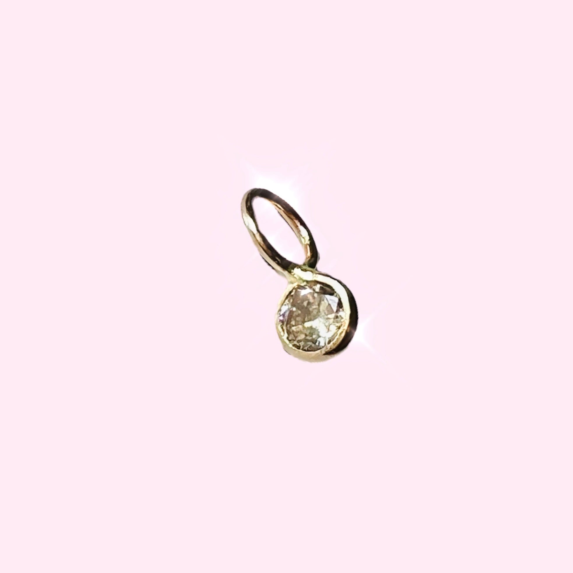 .15CT Natural Round Champagne Diamond Pendant Charm