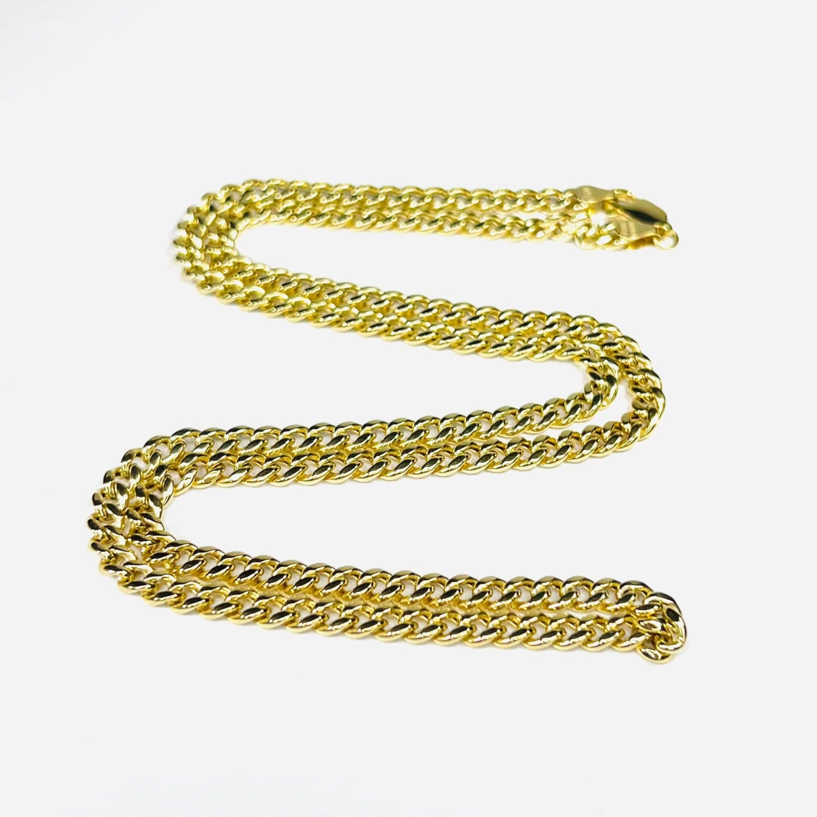 22" 5mm 10K Yellow Gold Curb Chain Necklace