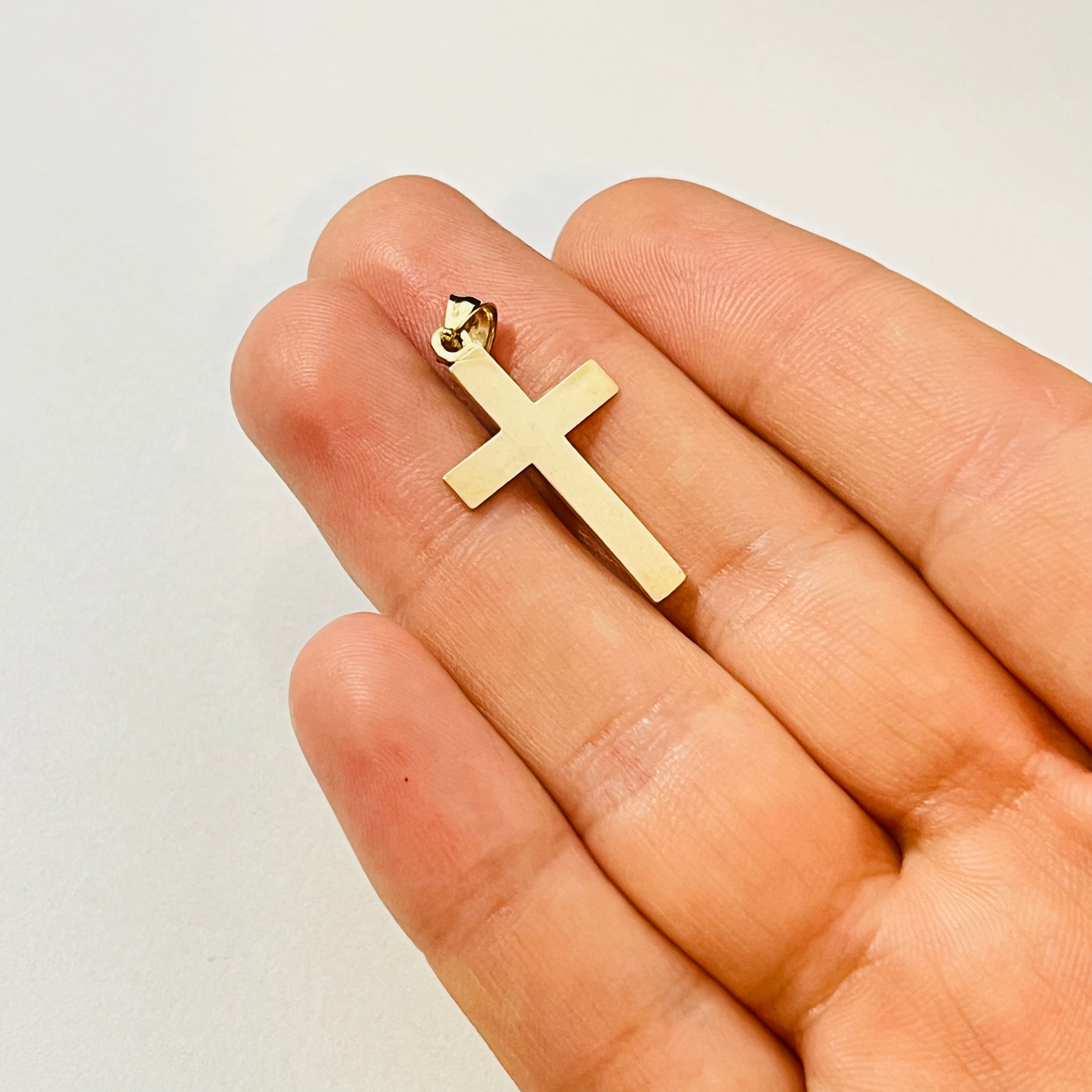 14K Yellow Gold Cross Charm Pendant