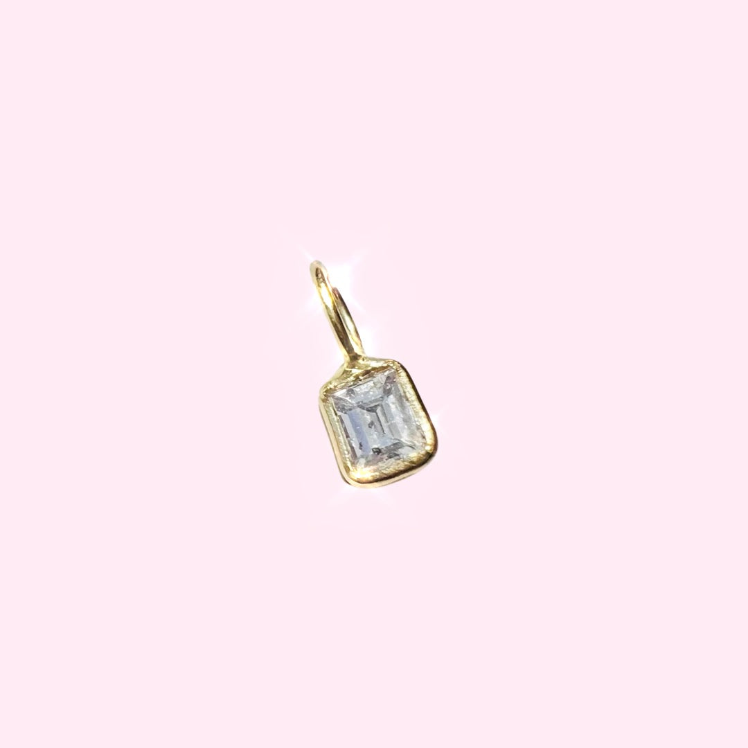 .25CT Emerald Step Cut Diamond Pendant Charm