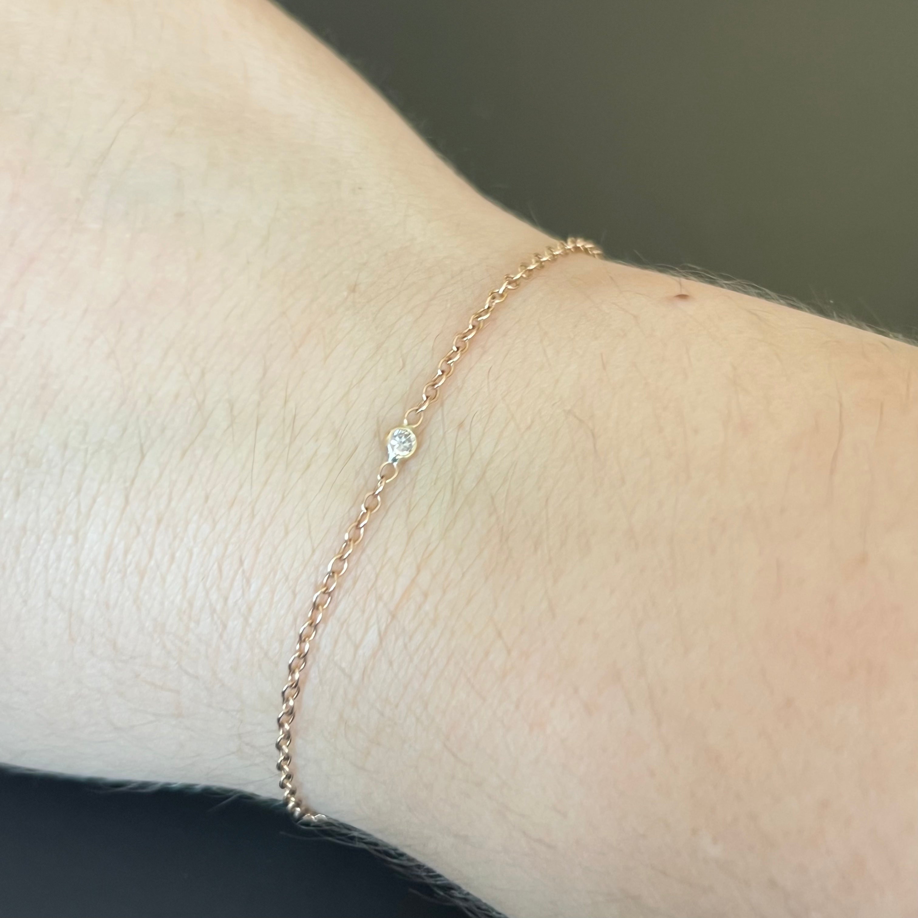 Diamond Bracelet in Solid 14k Rose Gold