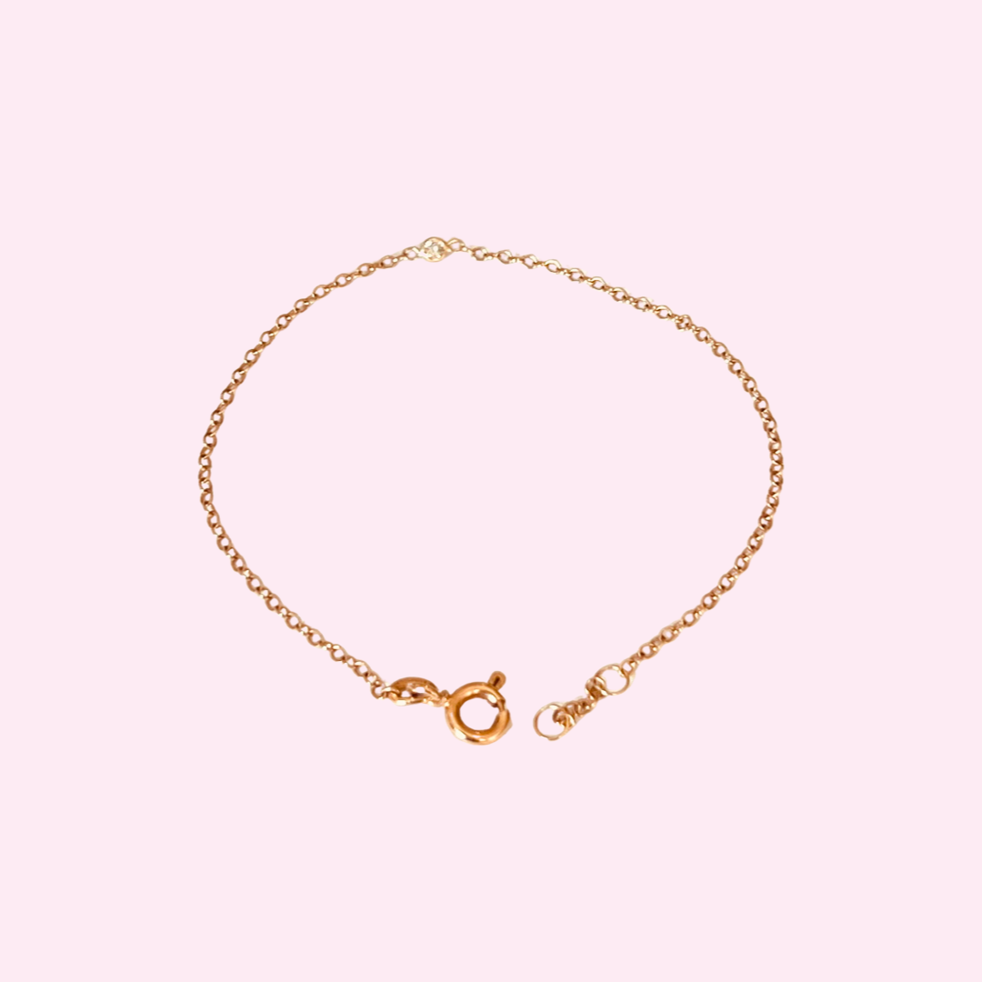 Diamond Bracelet in Solid 14k Rose Gold