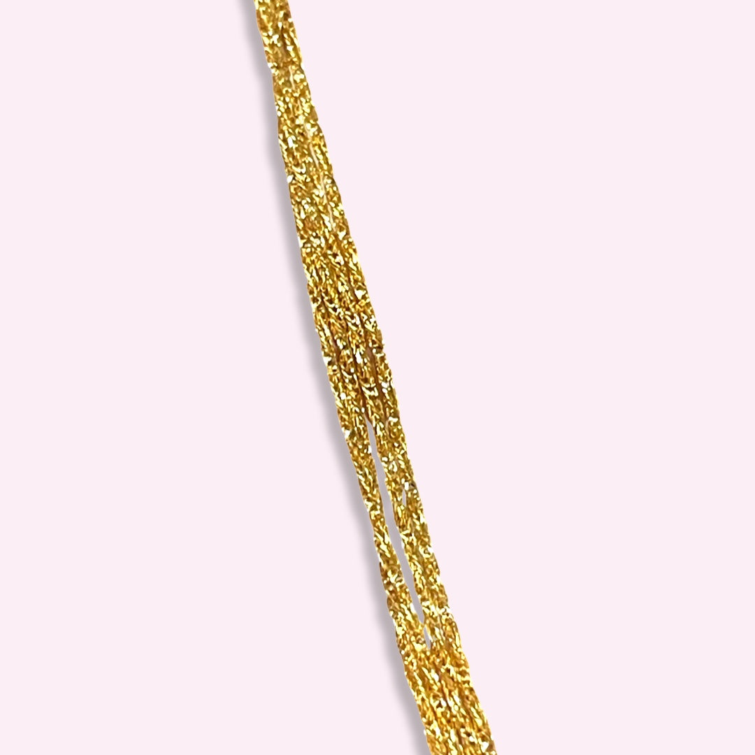 18K Yellow Gold Sparkly Twisted Wheat Specialty Chain, 20"