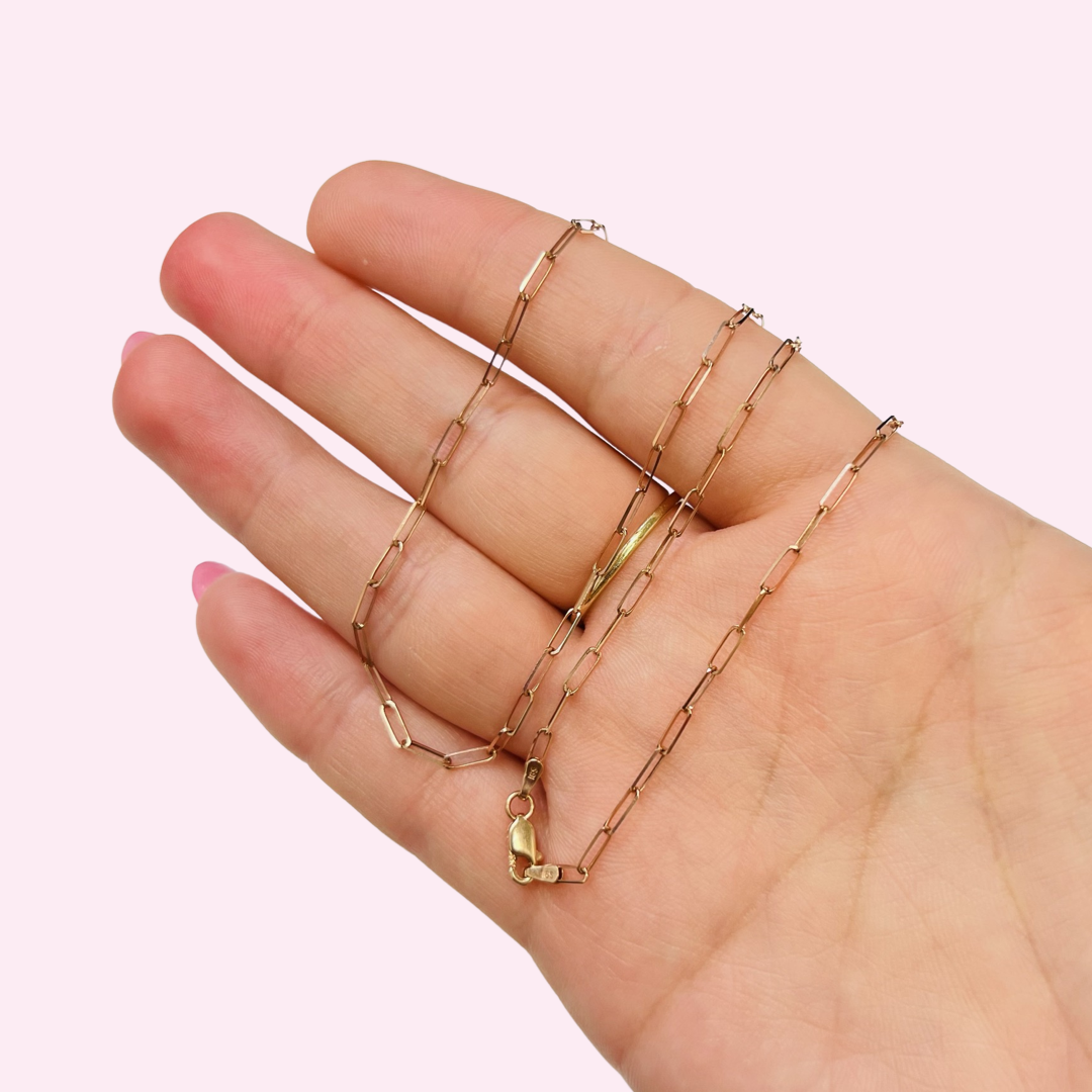 20” 5x2mm 14K Rose Gold Paperclip Chain