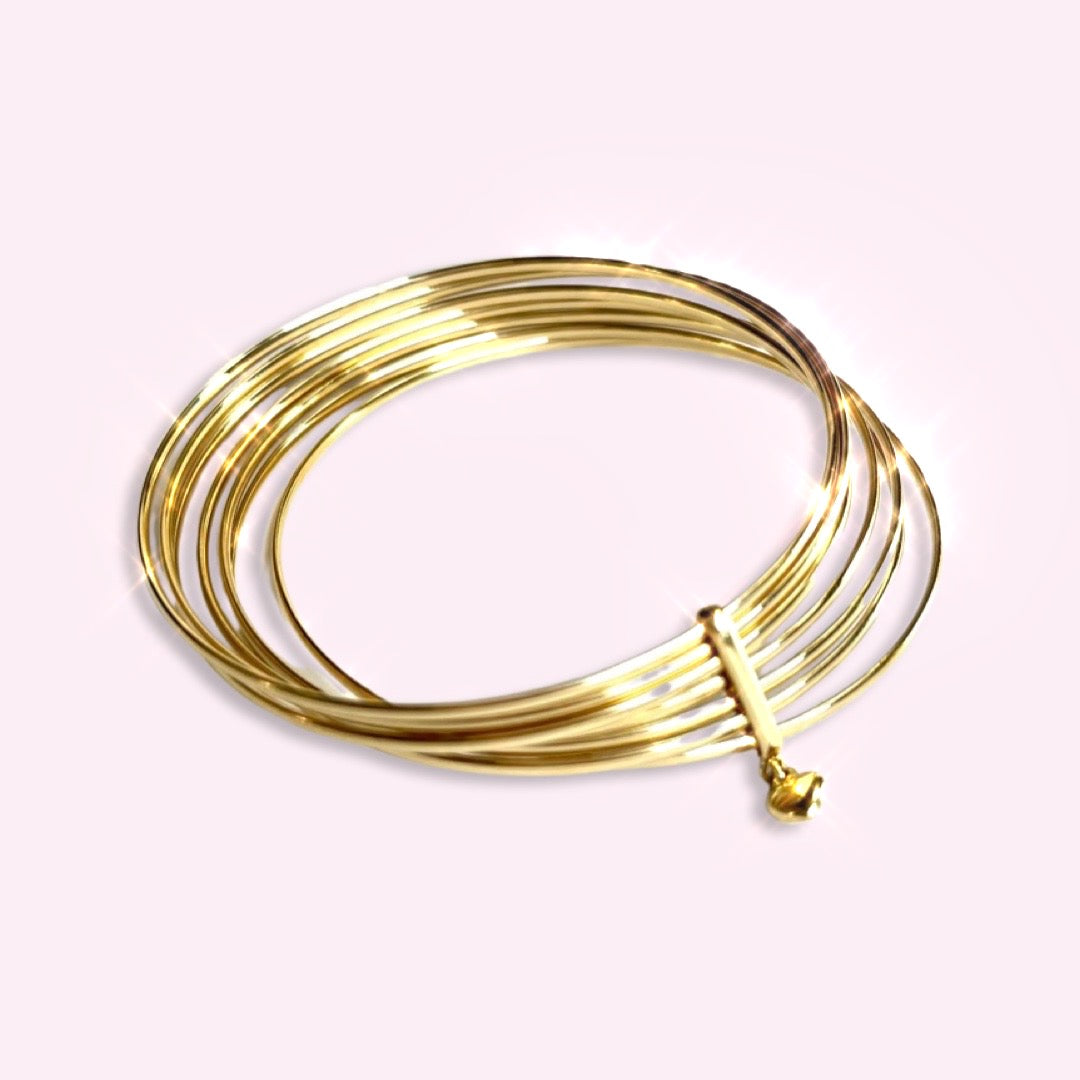 Seven Bangle Semanario Bracelet 14K yellow gold