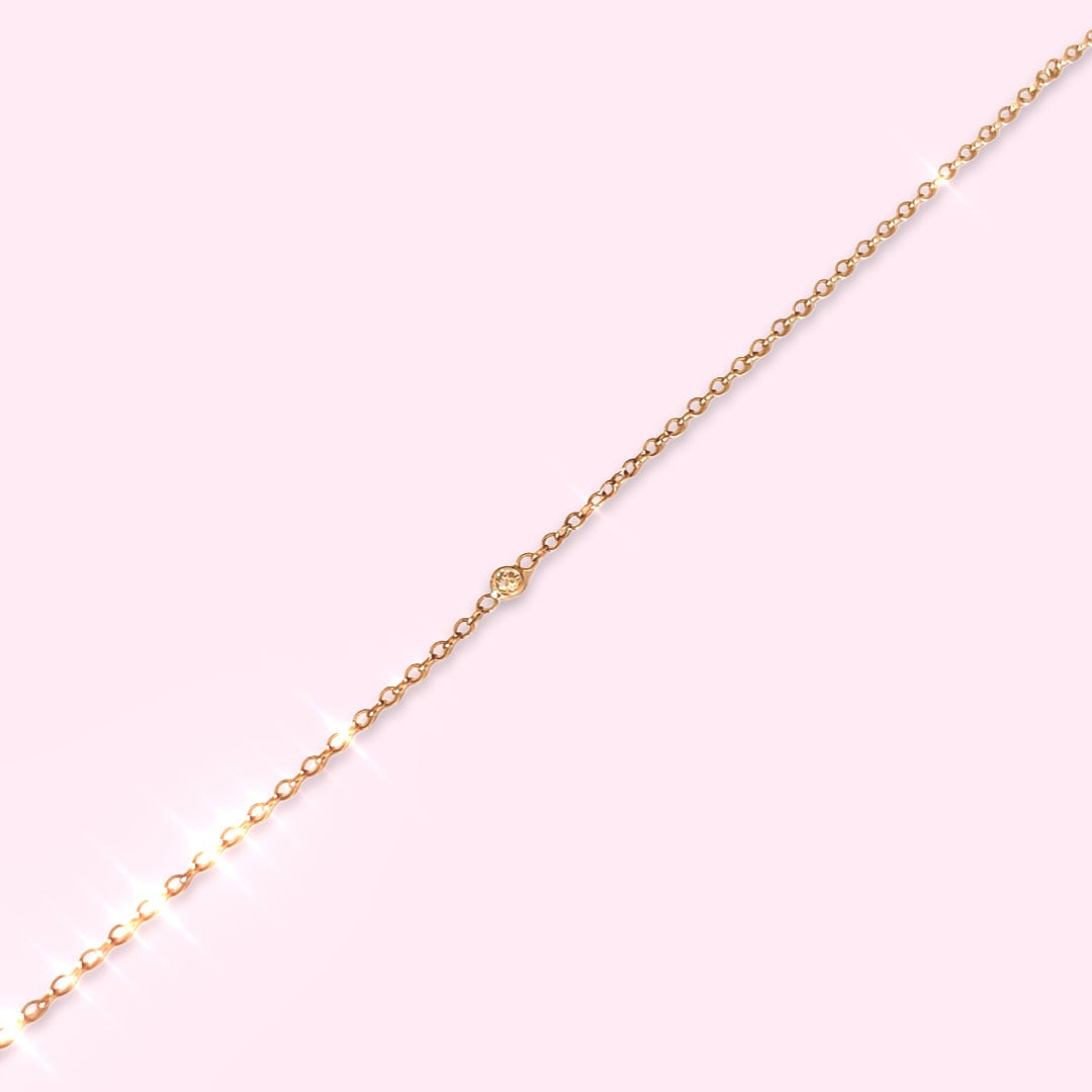 Diamond Bracelet in Solid 14k Rose Gold