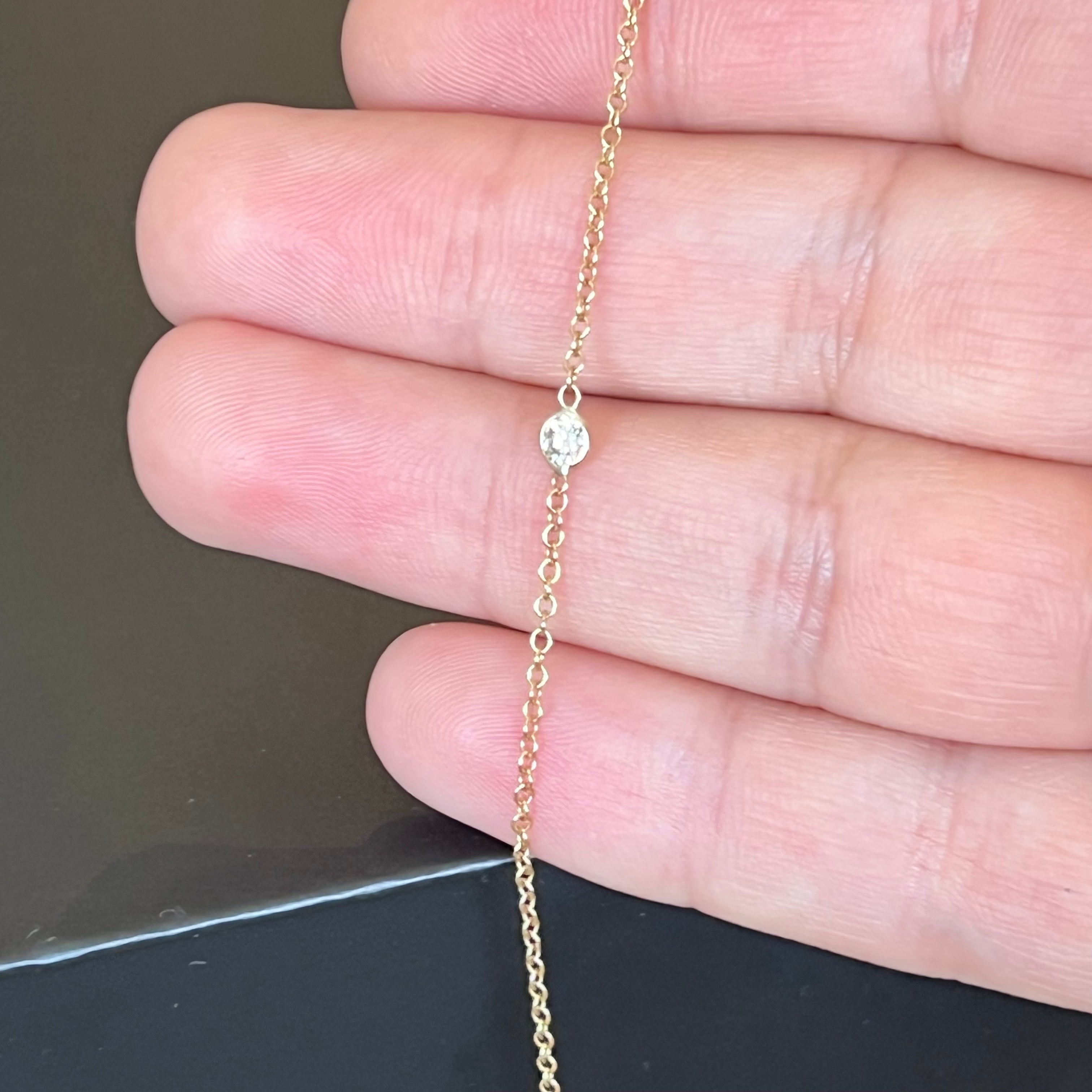 Diamond Bracelet in Solid 14k Yellow Gold 7.75"