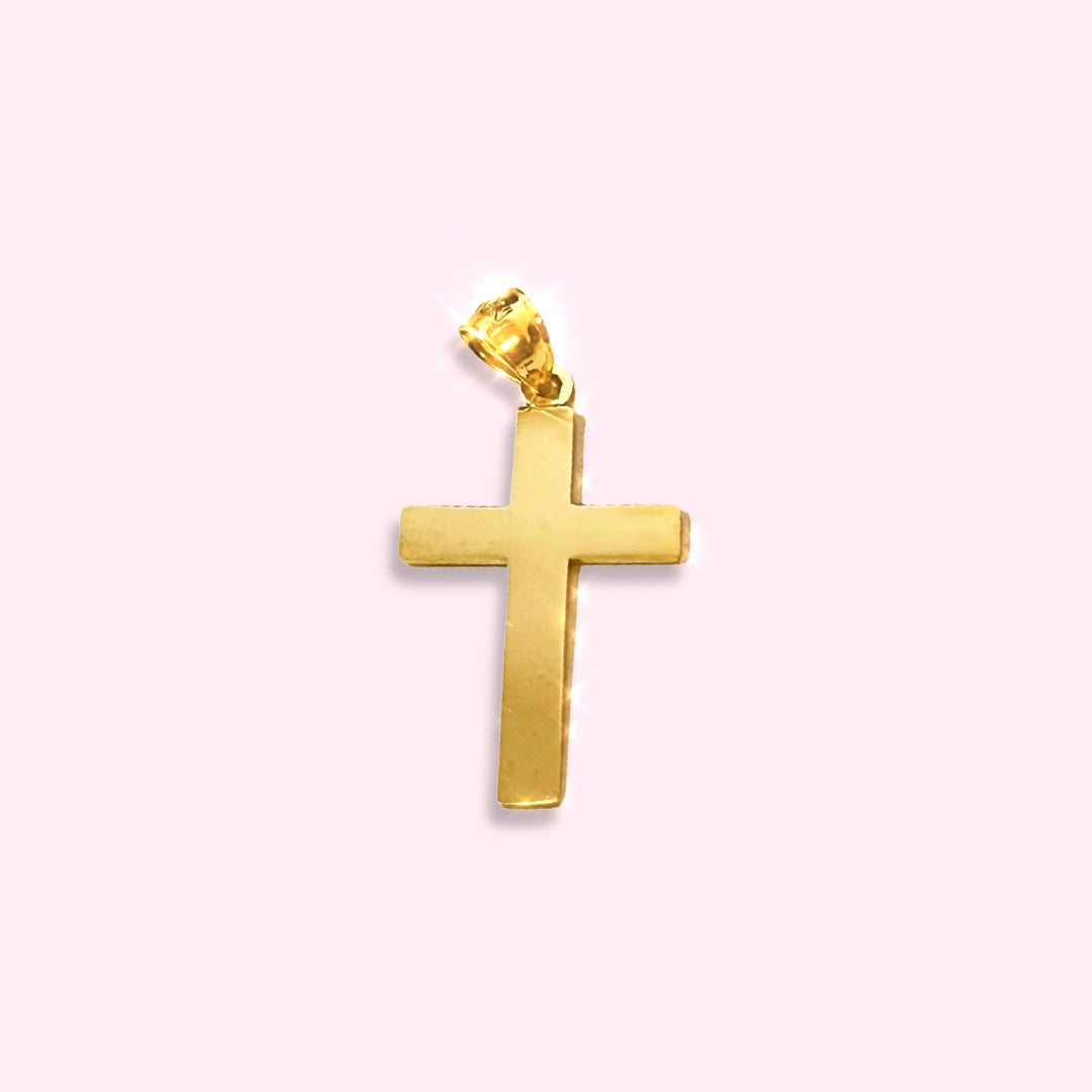 14K Yellow Gold Cross Charm Pendant