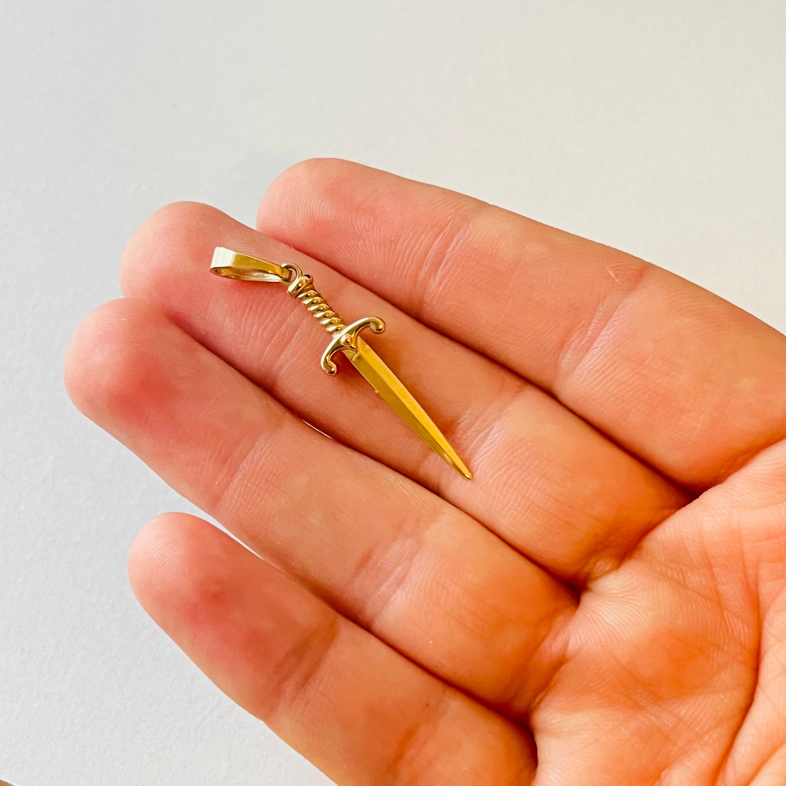 14K Yellow Solid Gold Charm Pendant