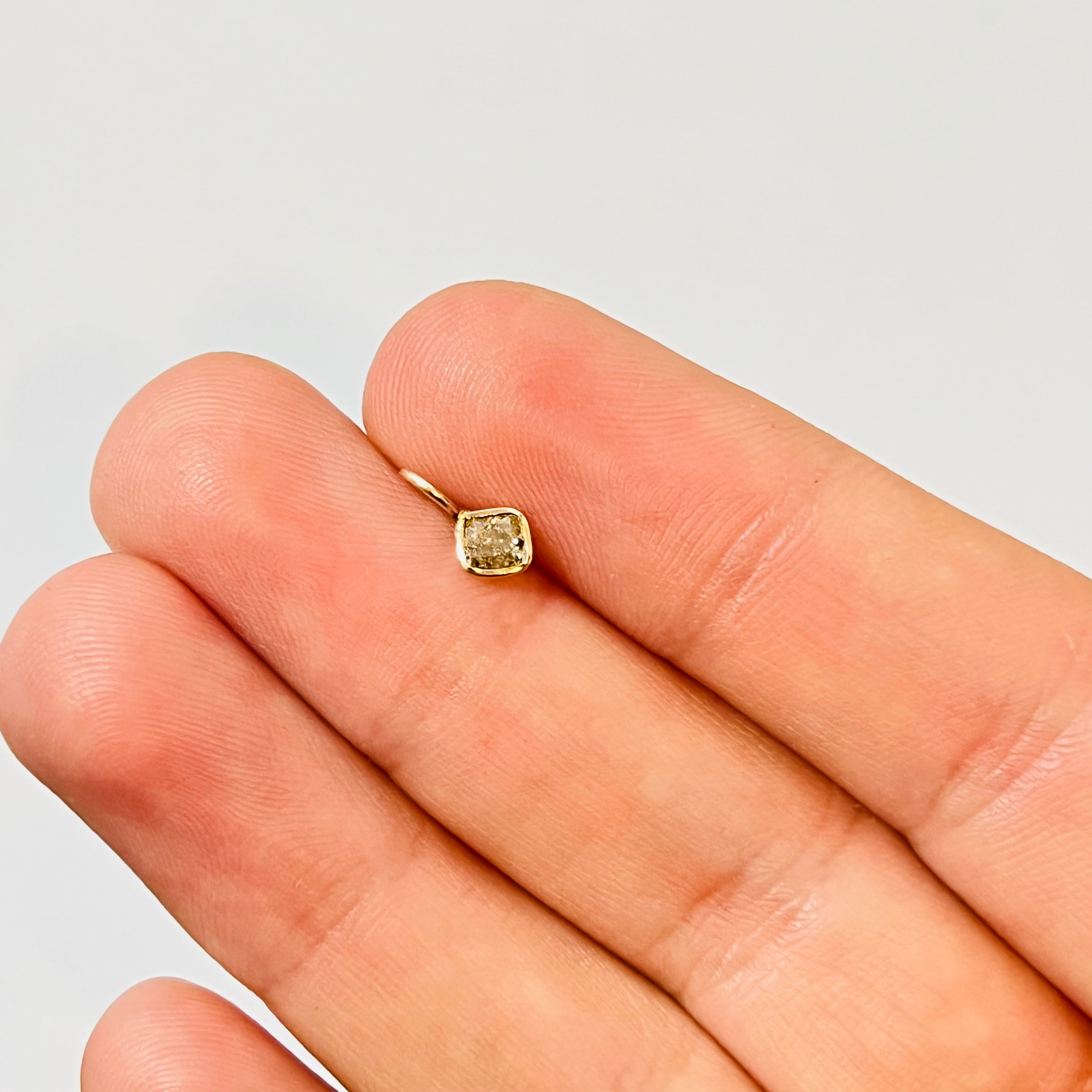 .40CT Natural Canary Yellow Cushion Cut Diamond Pendant Charm