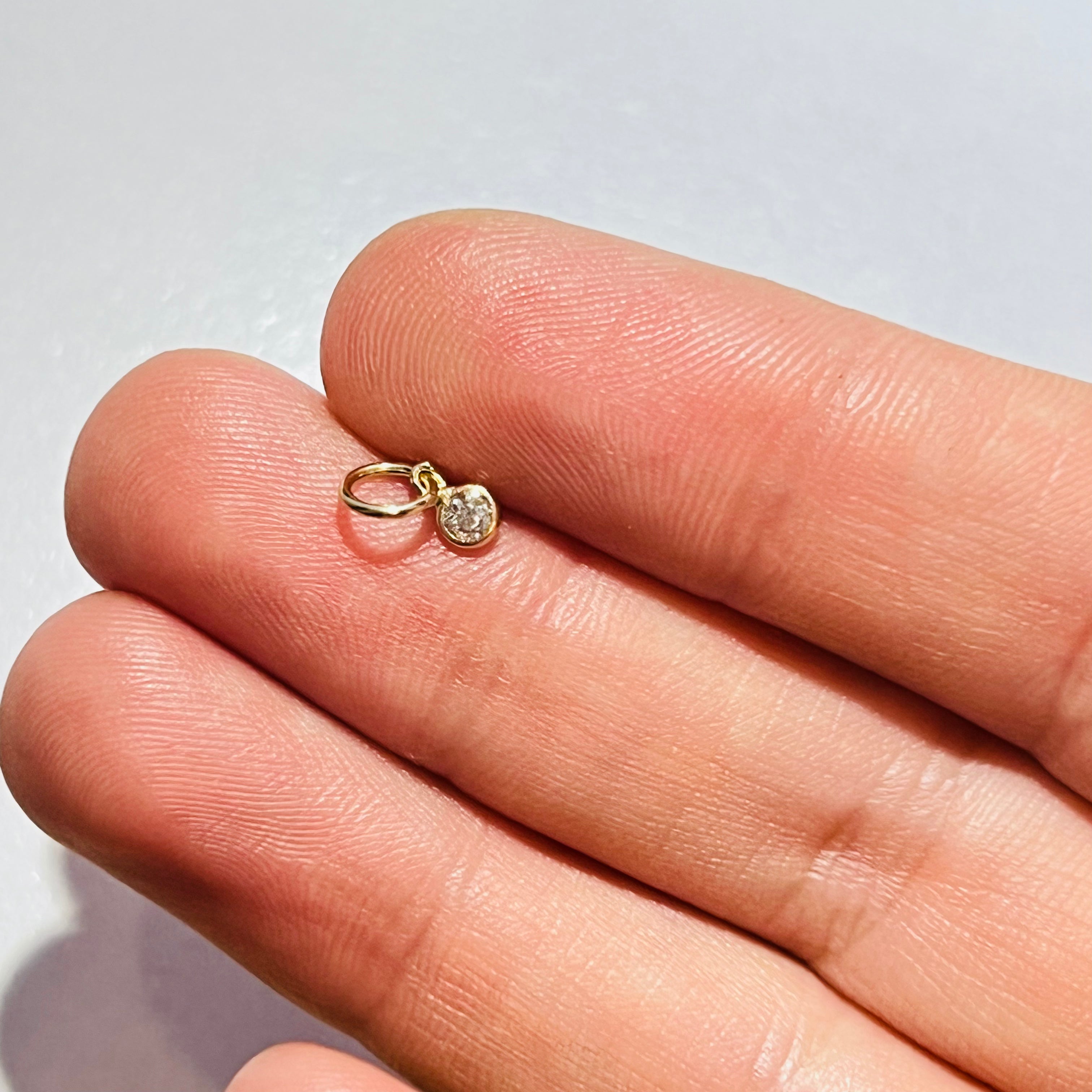 Dimond Charm 14K Yellow Gold